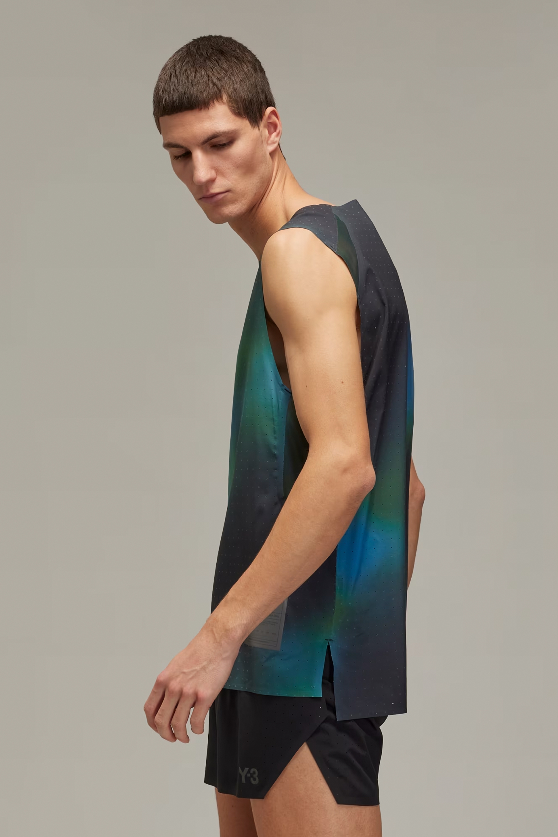 Y-3 Allover Print Recycled Polyester Stretch Running Tank Top