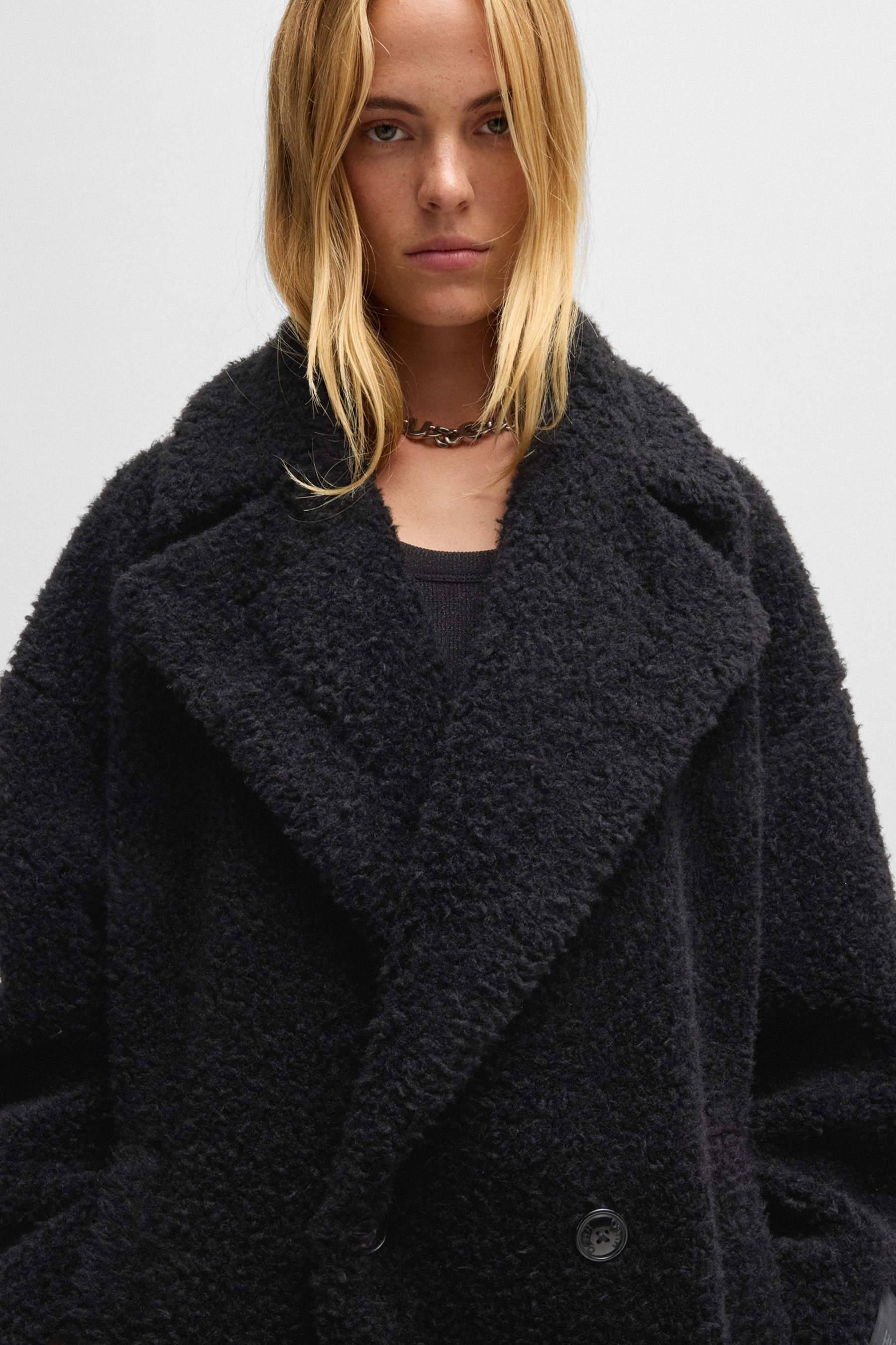 HUGO Oversized Faux Fur Coat Malite