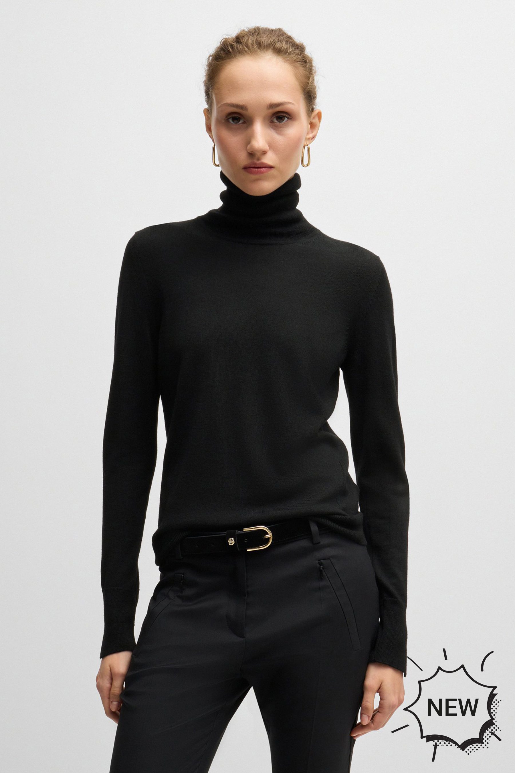 BOSS Virgin Wool Turtleneck Sweater Fasecta 