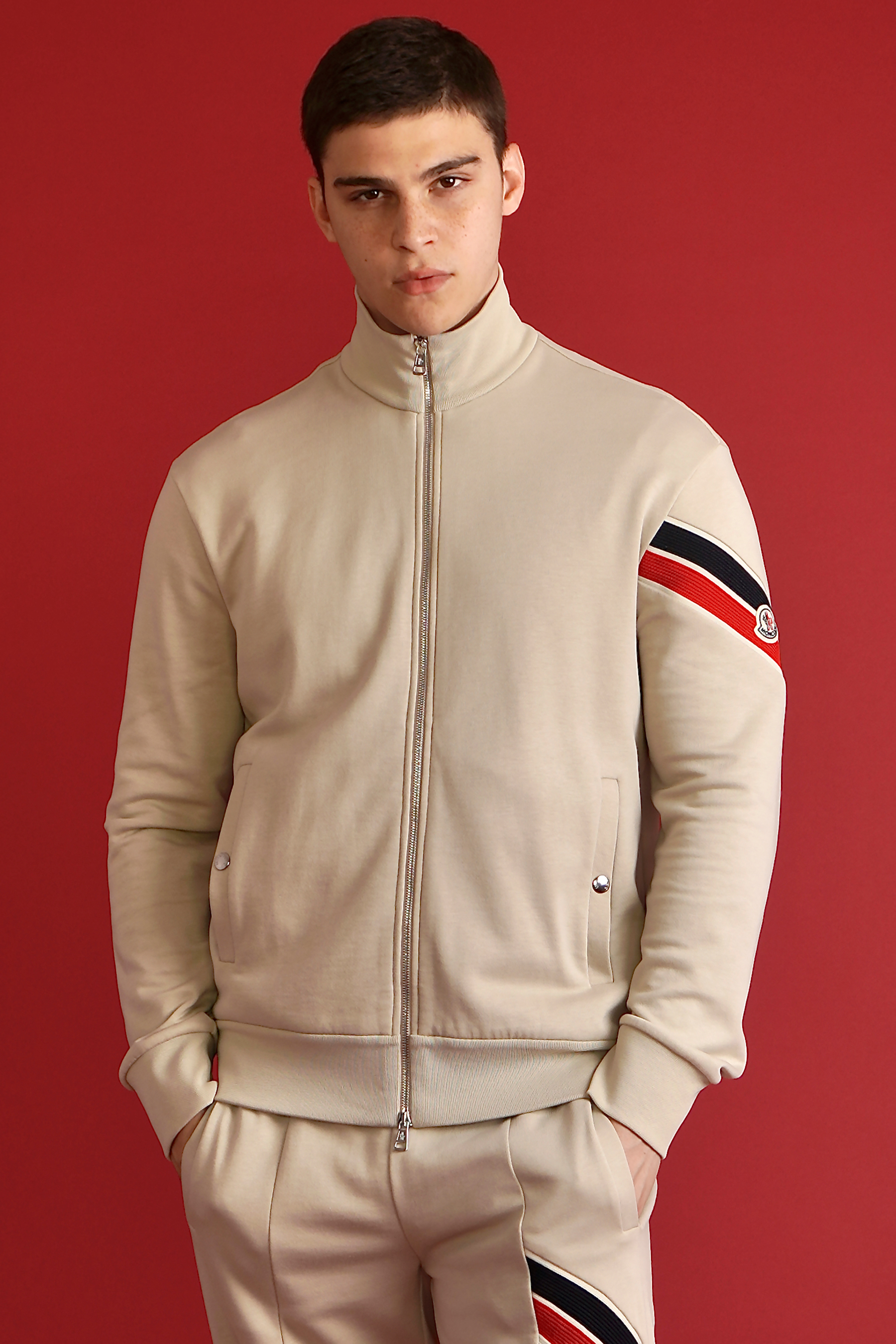 MONCLER Cotton Blend Fleece Sweatjacket