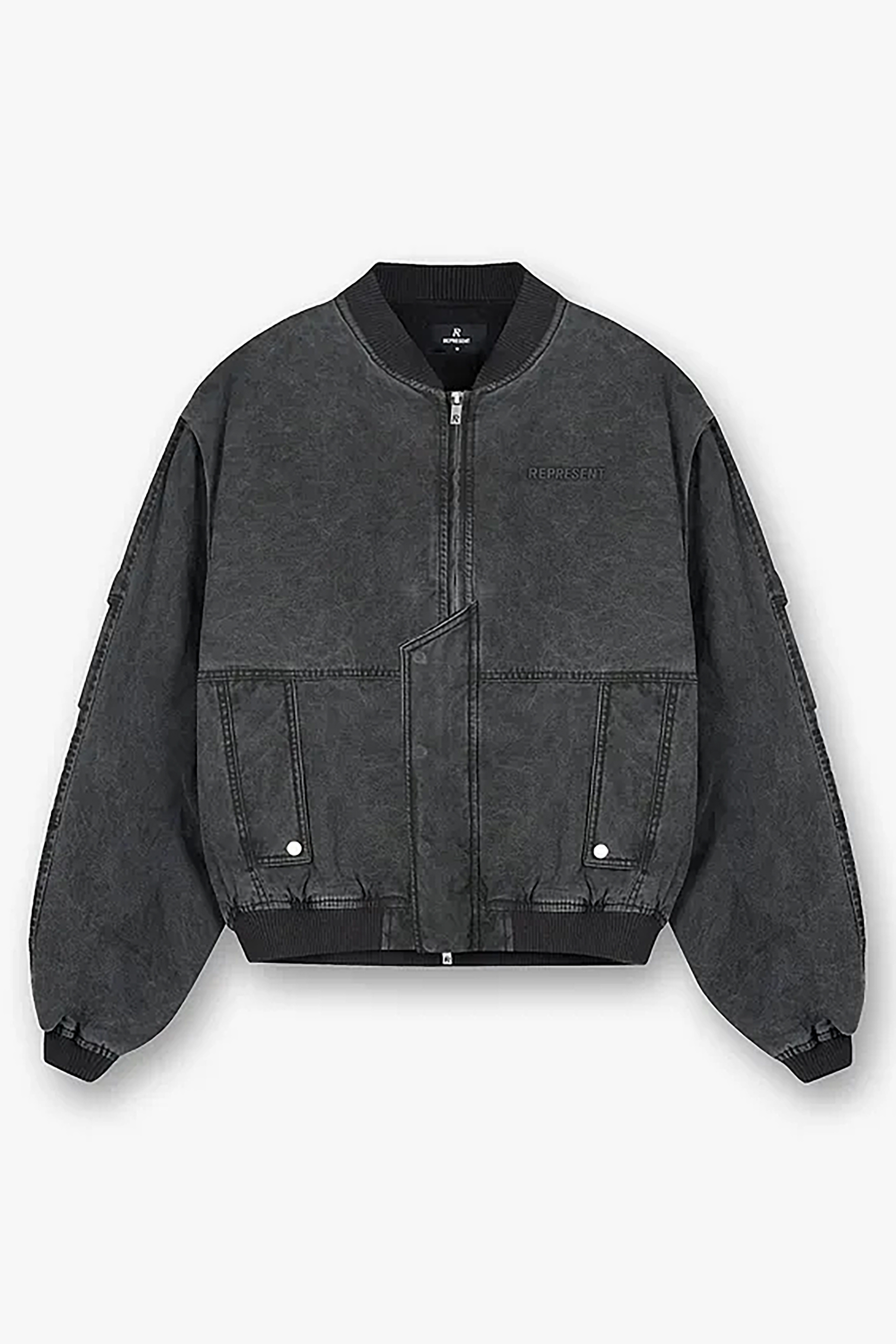 REPRESENT Washed Cotton Inset Sleeve Bomber Jacket