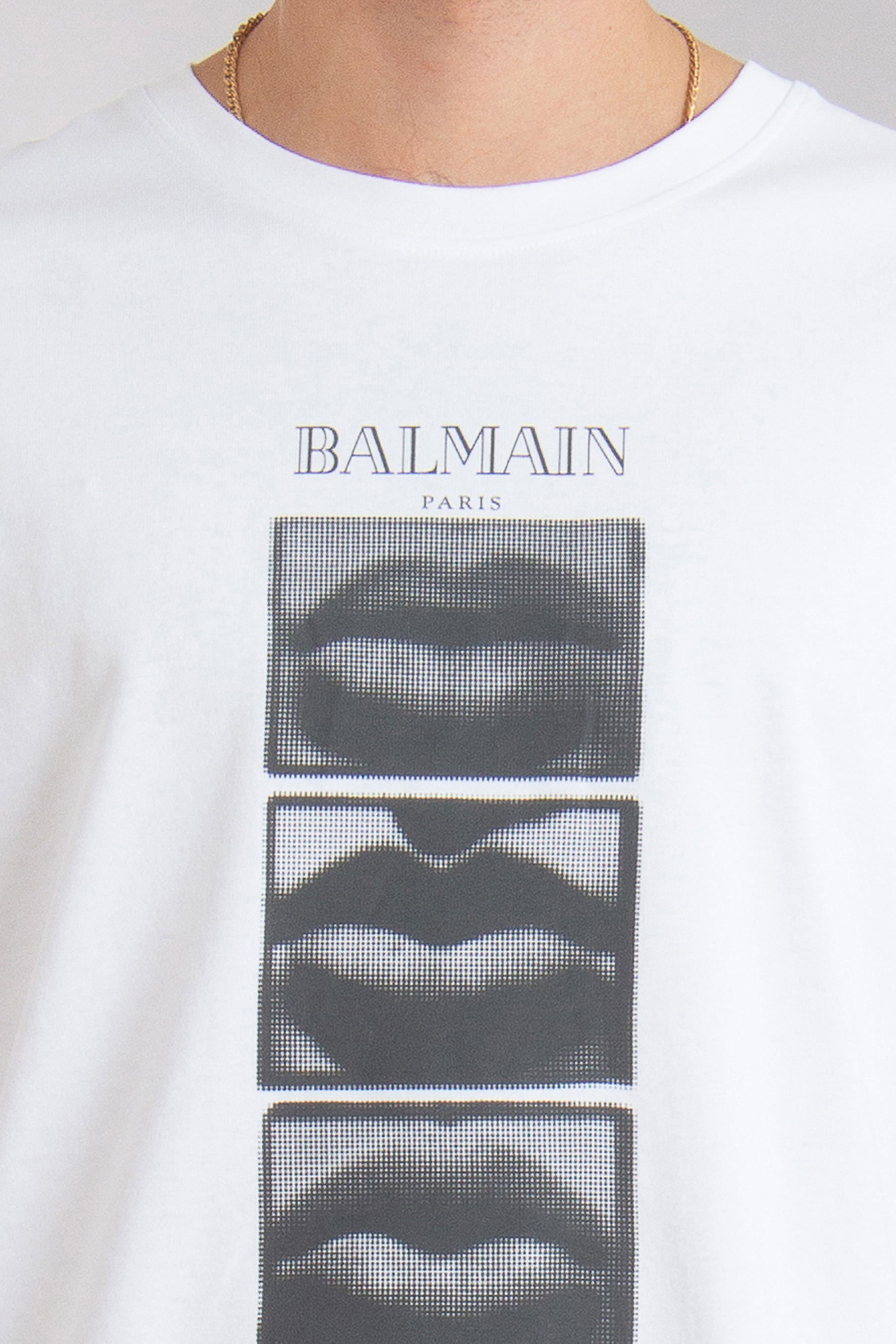 BALMAIN Lips Print Organic Cotton Jersey T-Shirt