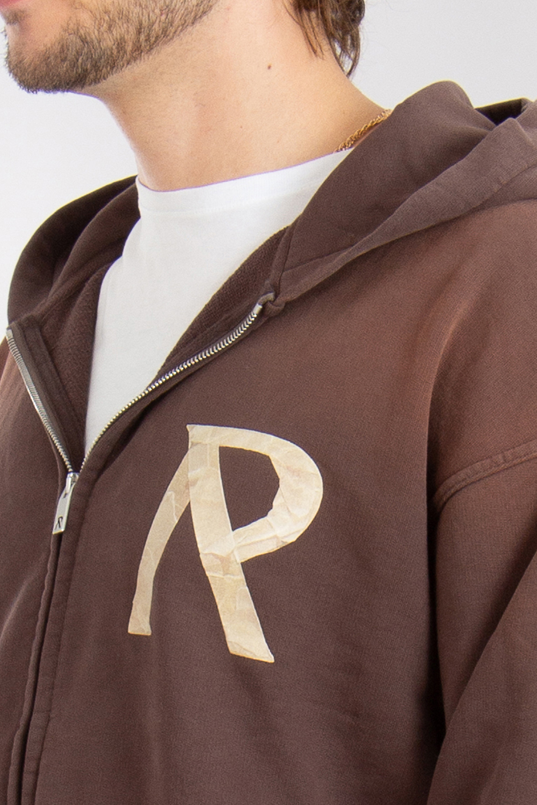 REPRESENT Masking Tape Initial Print Cotton Zip Hoodie