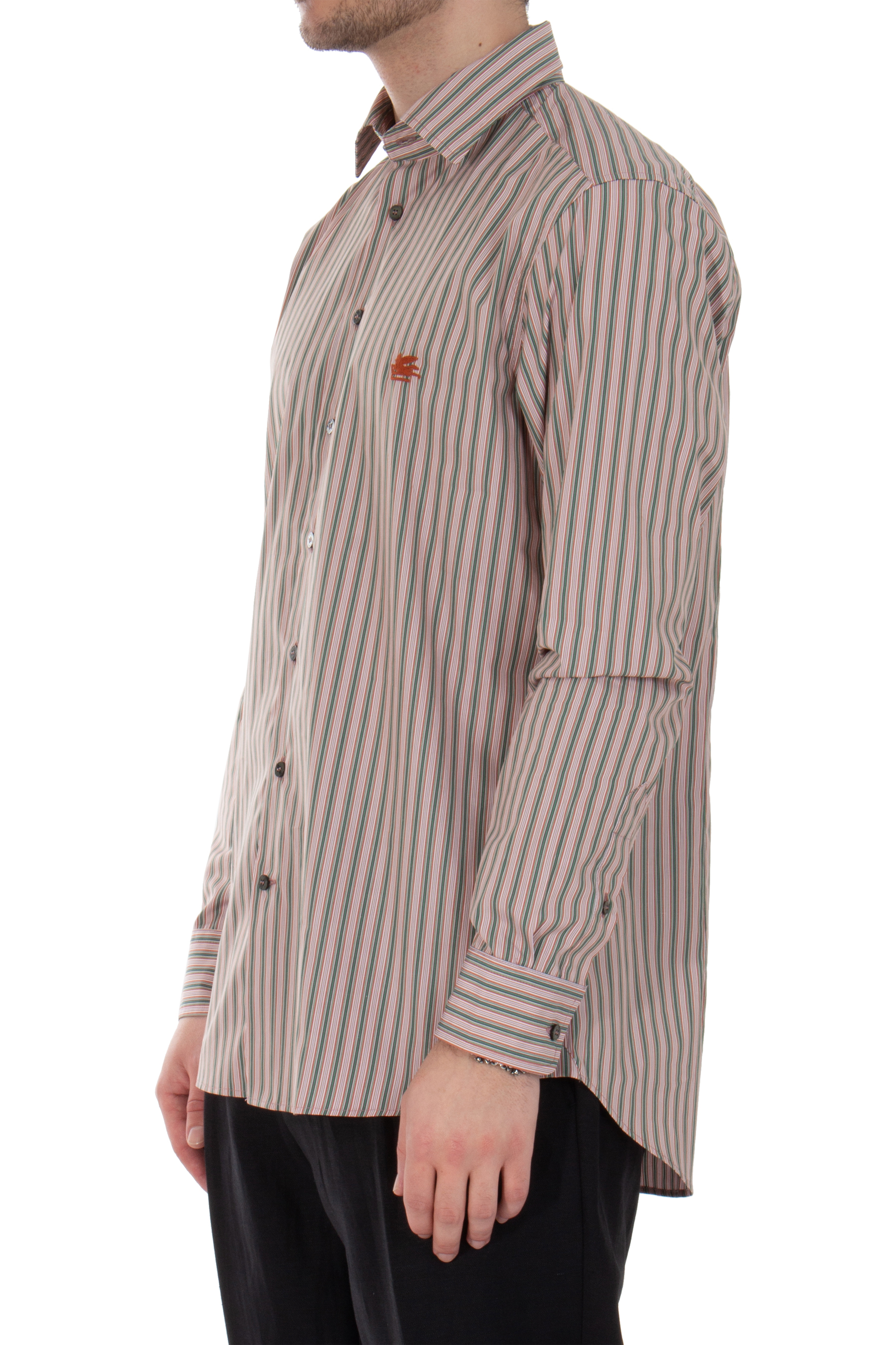 ETRO Embroiderd Striped Cotton Shirt