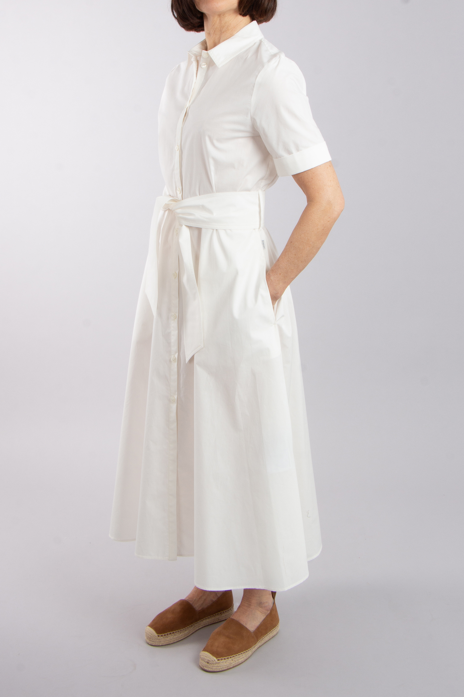 WOOLRICH Belted Cotton Poplin Shirt Dress