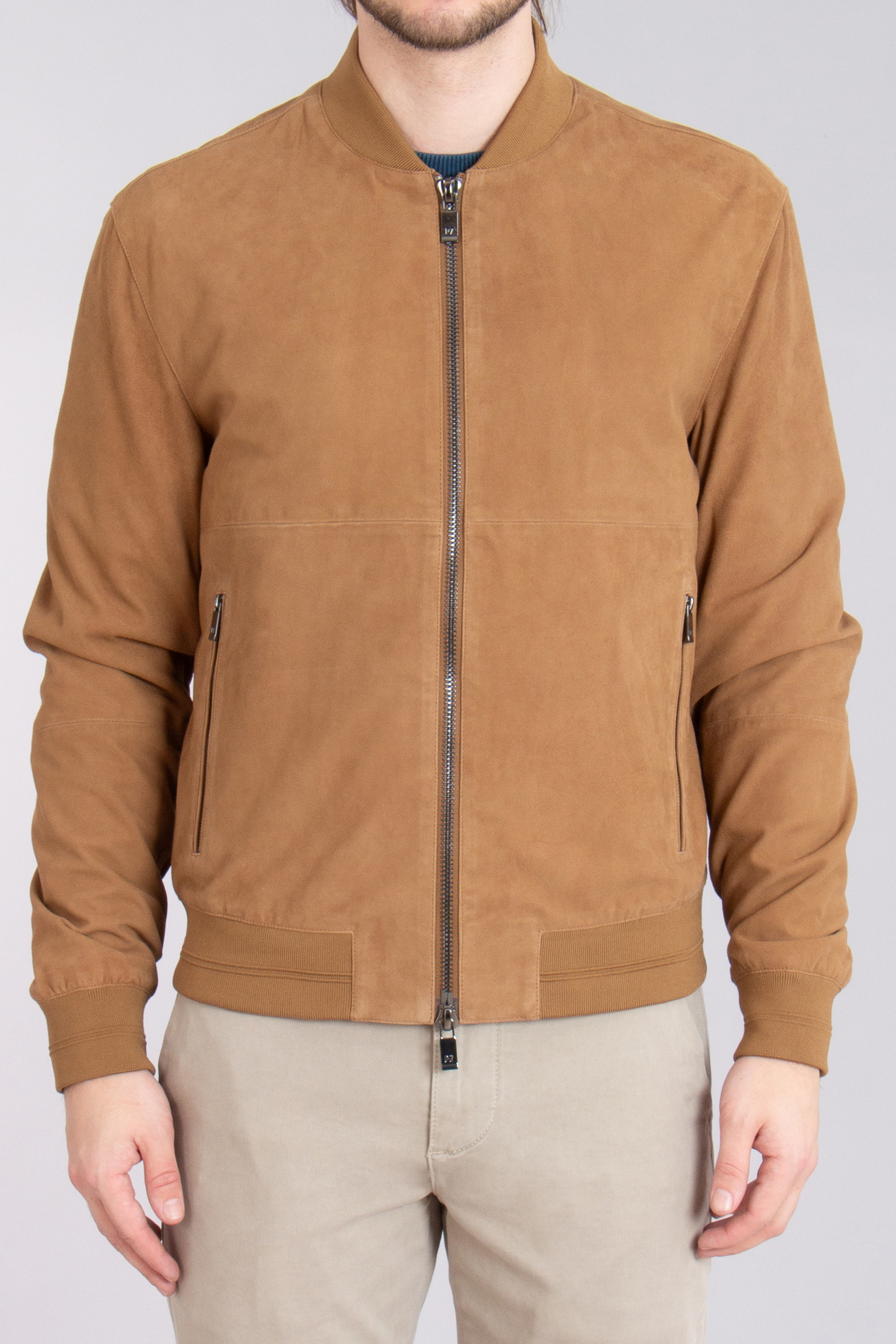 PAL ZILERI Goat Suede Bomber Jacket