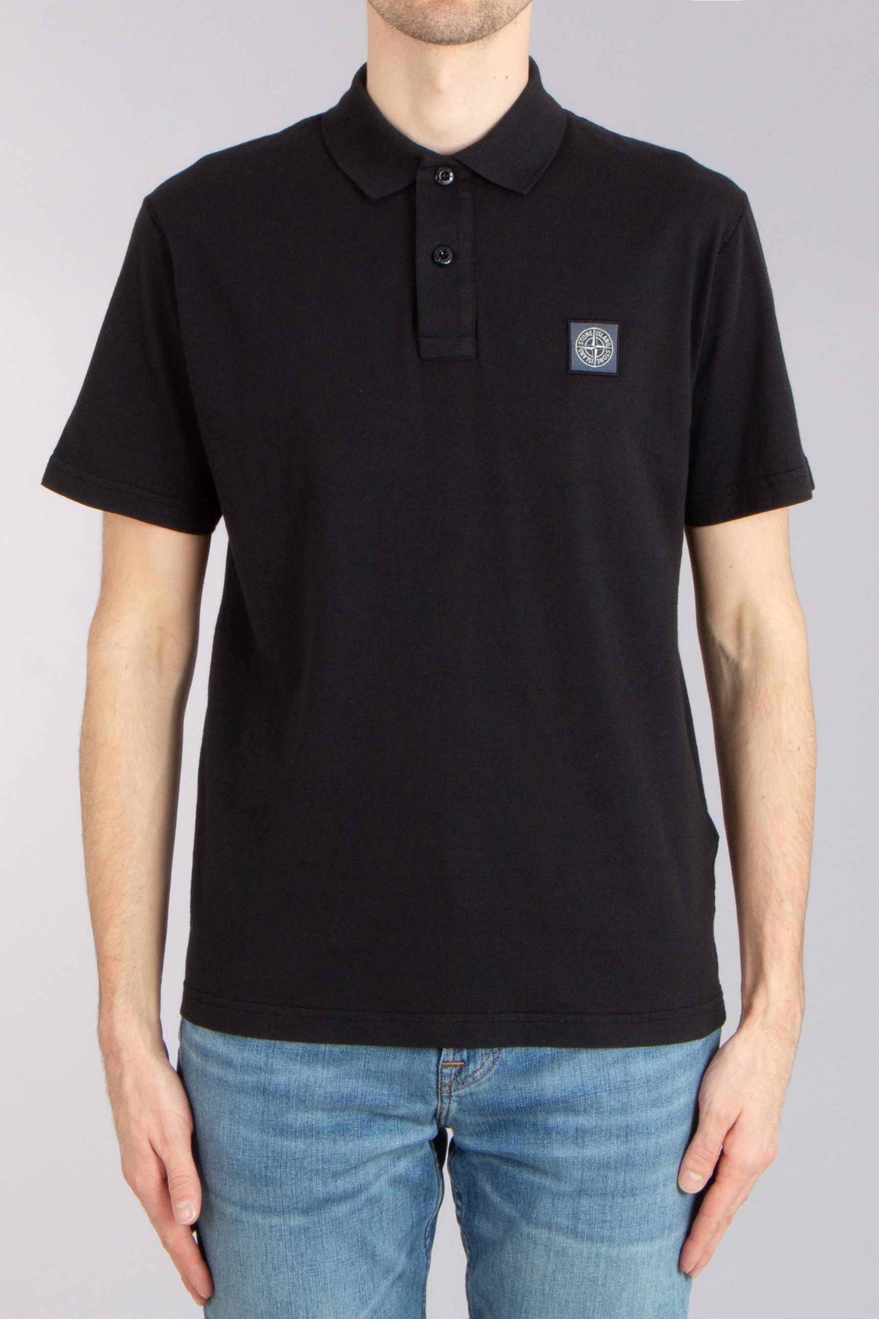 STONE ISLAND Fissato Effect Organic Cotton Jersey Polo Shirt 