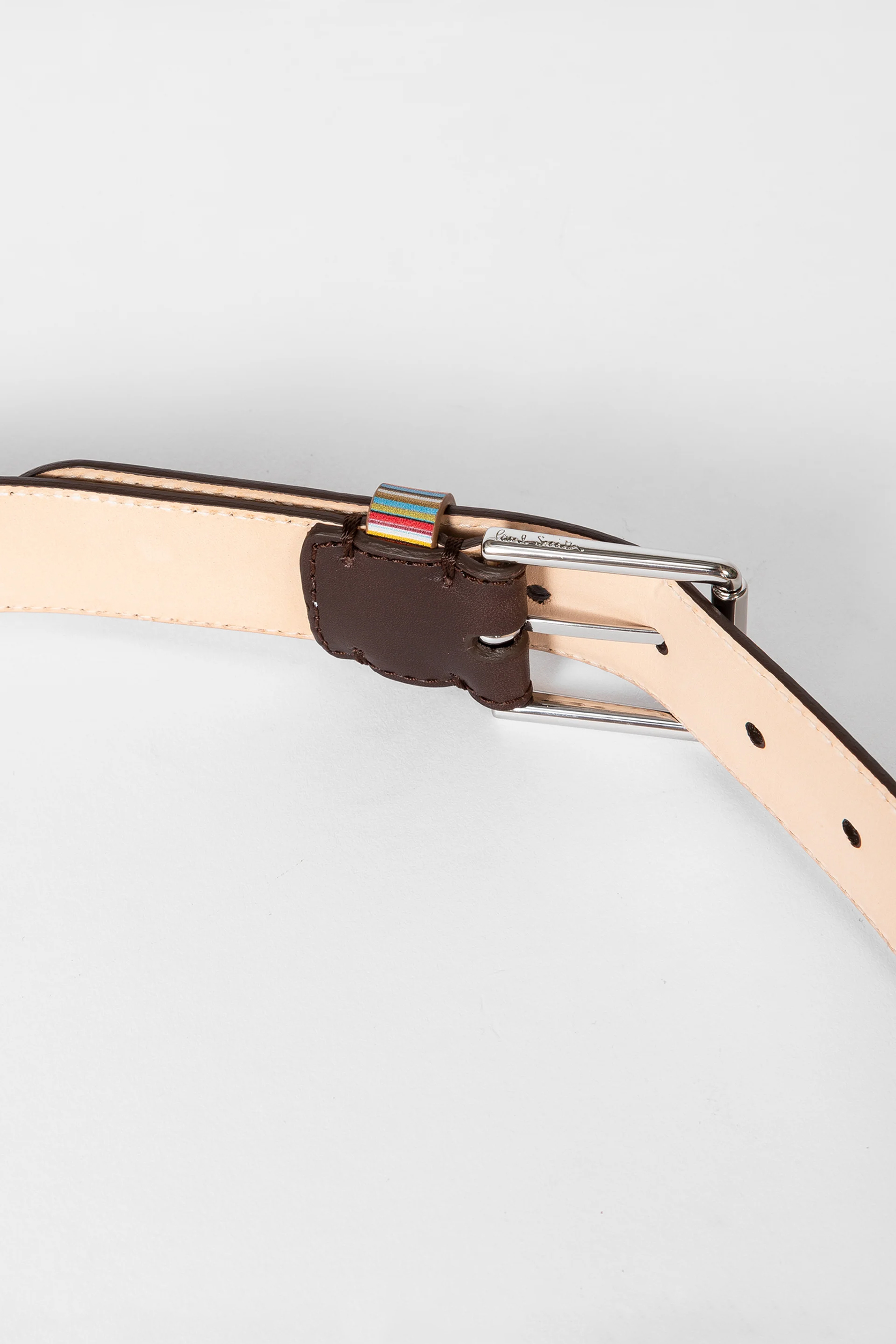 PAUL SMITH 'Signature Stripe' Keeper Leather Belt