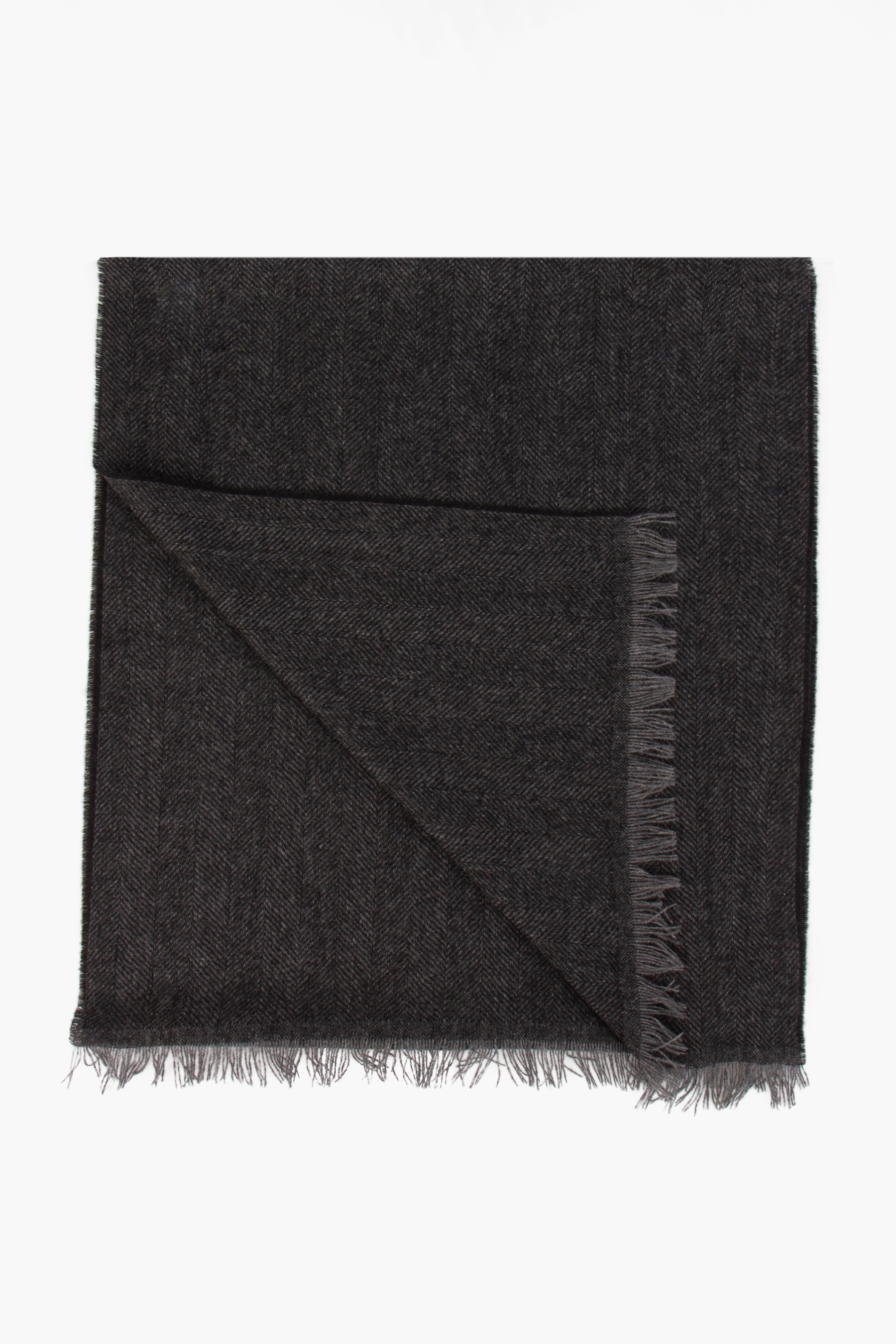 CANALI Herringbone Cashmere Scarf