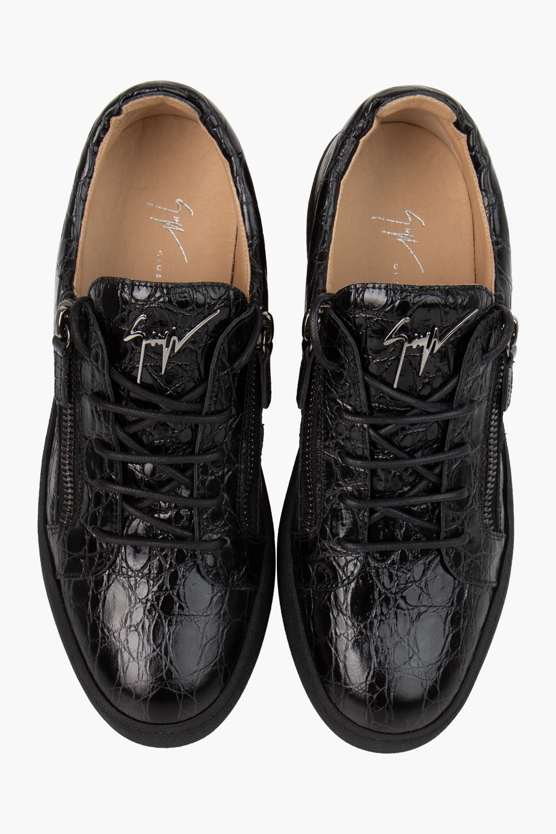 GIUSEPPE ZANOTTI Embossed Leather Sneakers Frankie