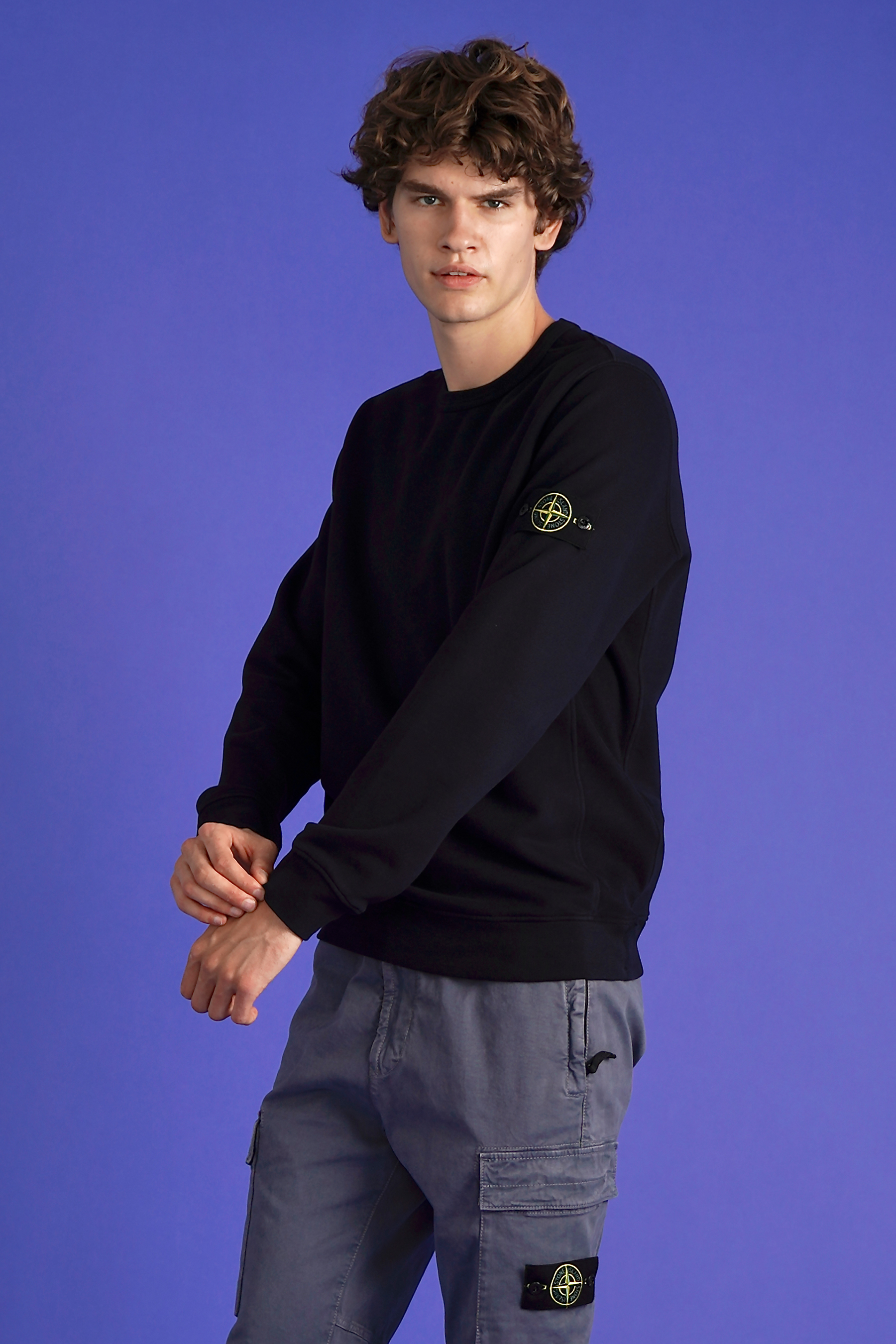 STONE ISLAND Brushed Organic Cotton Fleece Sweatshirt