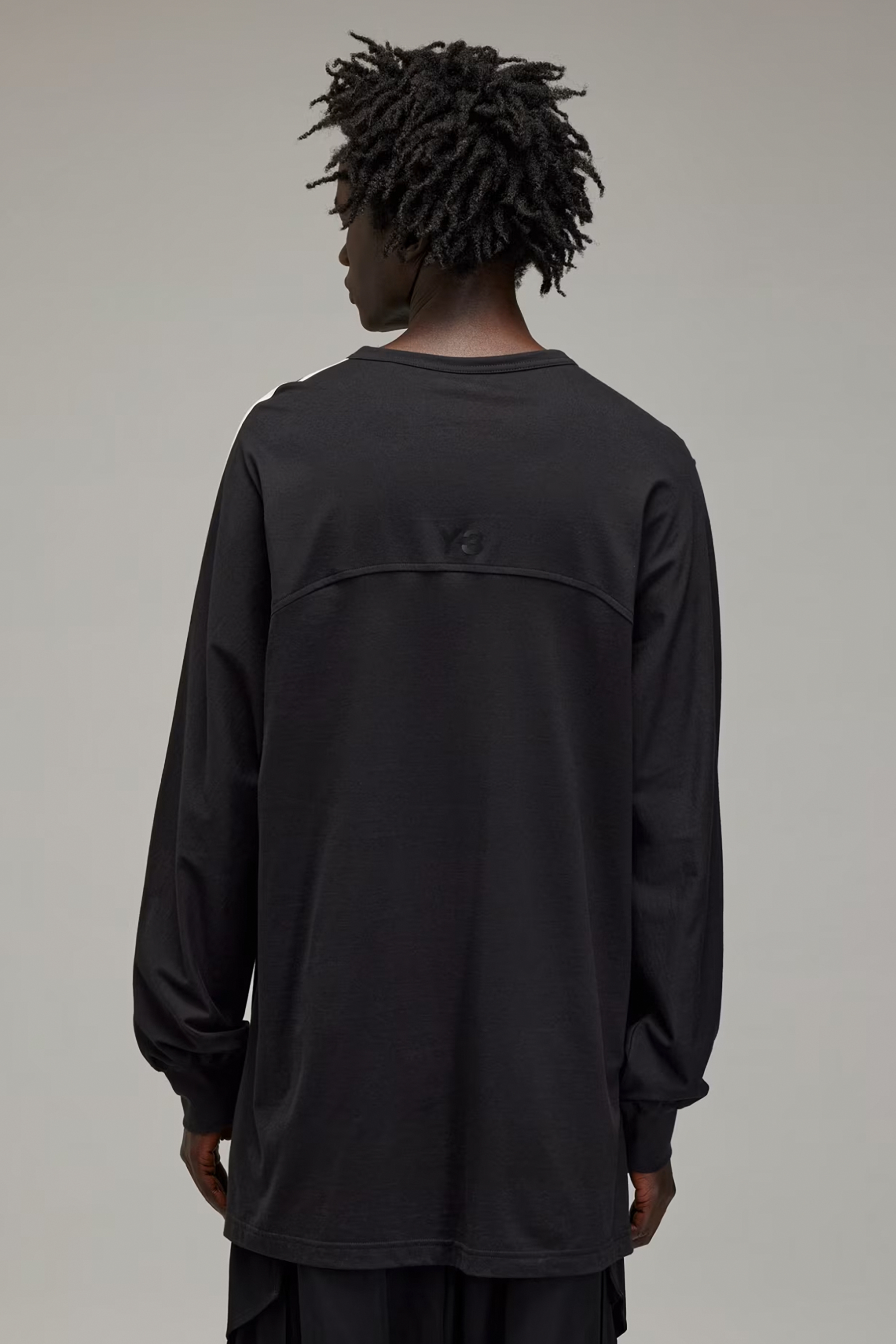 Y-3 3-Stripes Cotton Jersey Long Sleeve T-Shirt