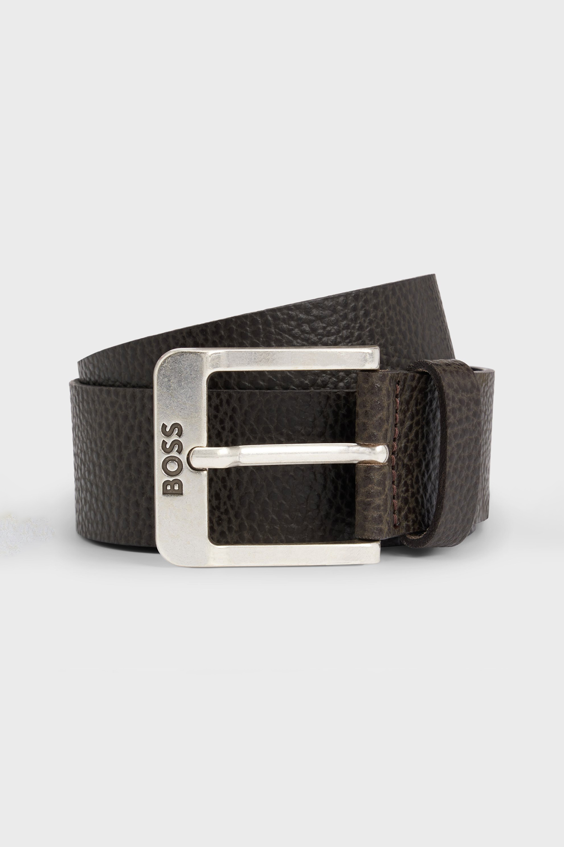 BOSS Grained Italian Leather Belt Jemio