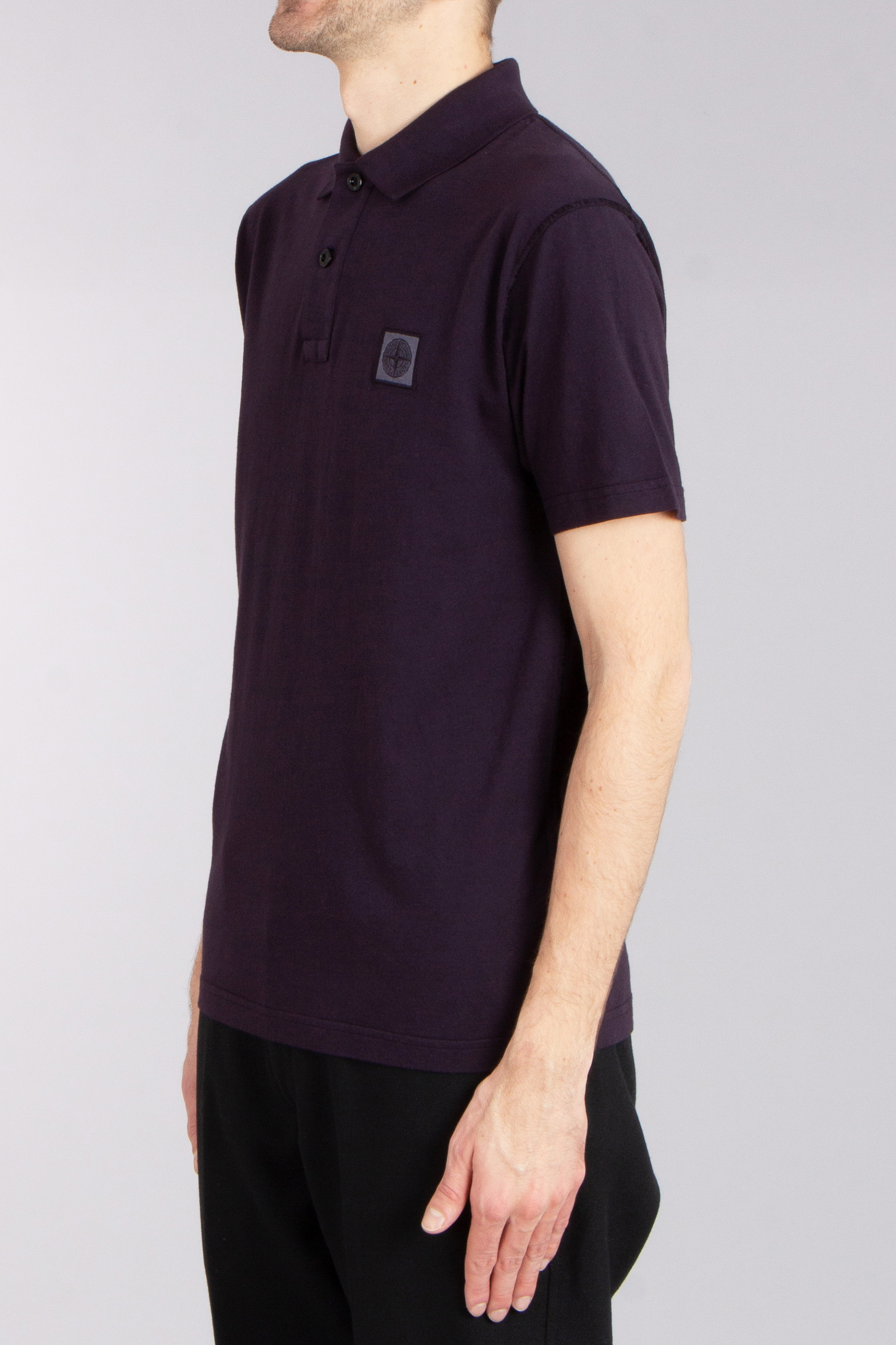 STONE ISLAND Fissato Effect Organic Cotton Jersey Polo Shirt 