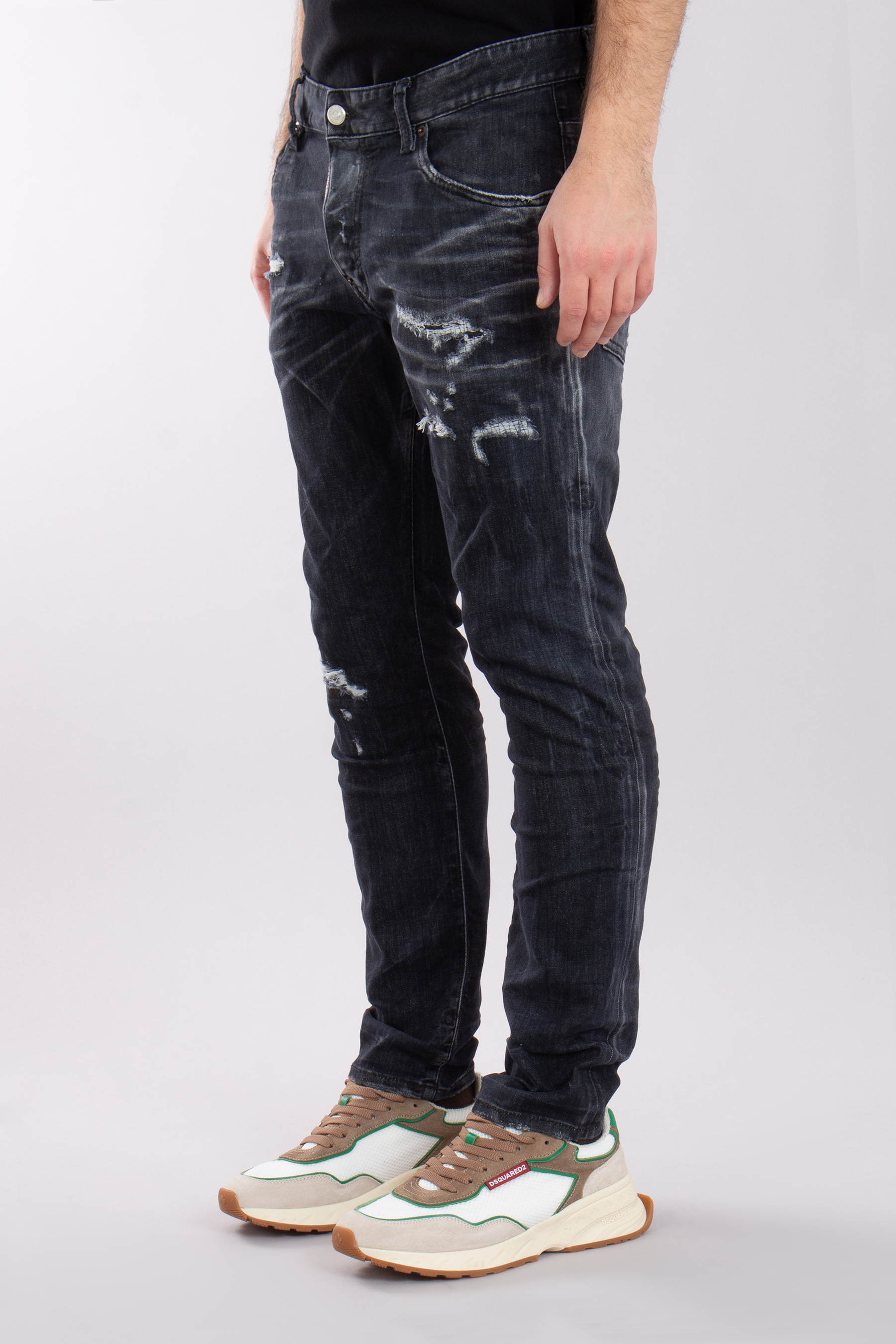 DSQUARED2 Cotton Stretch Denim Skater Jeans