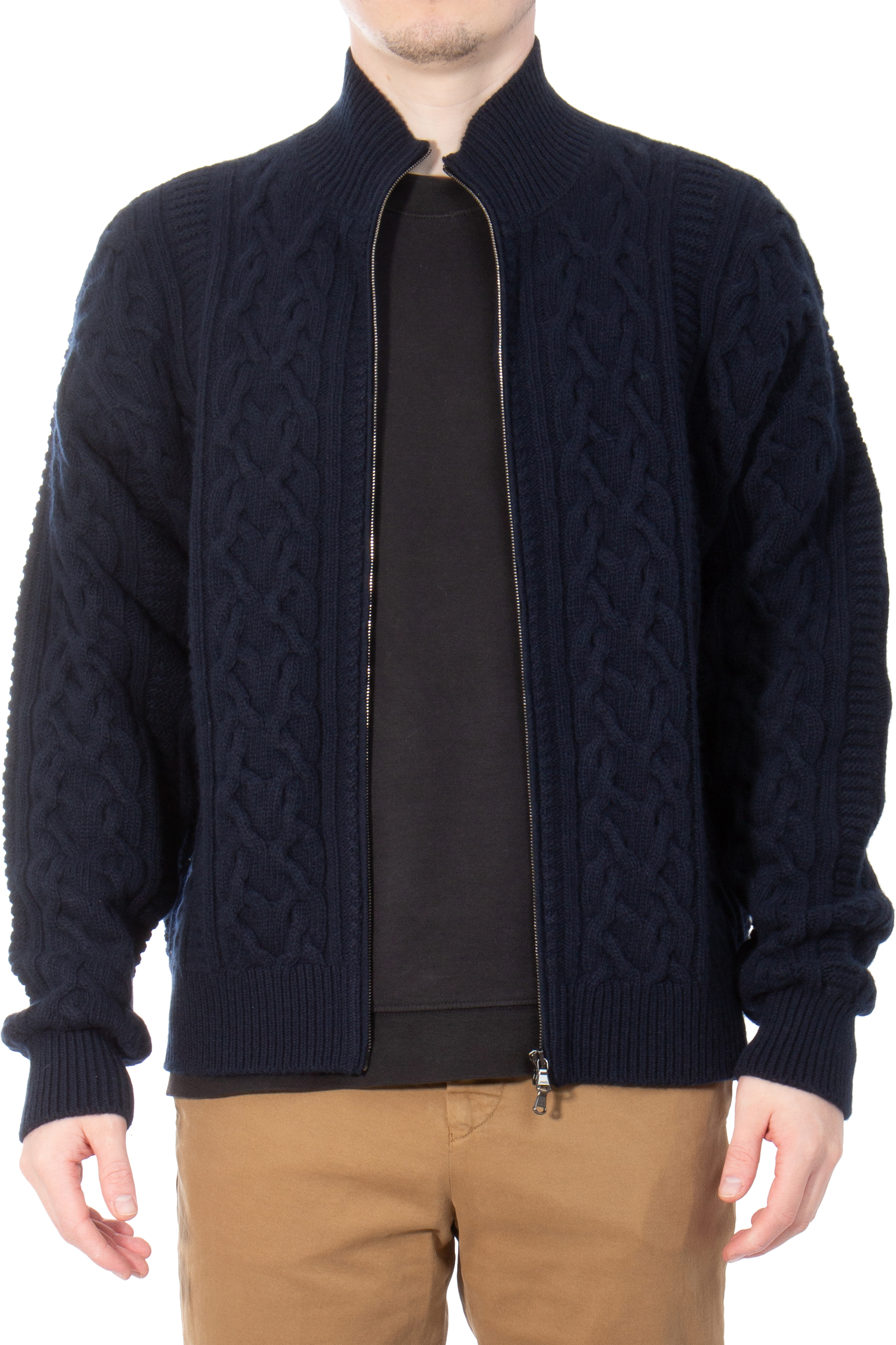 AIDA BARNI Wool & Cashmere Blend Zip Cardigan