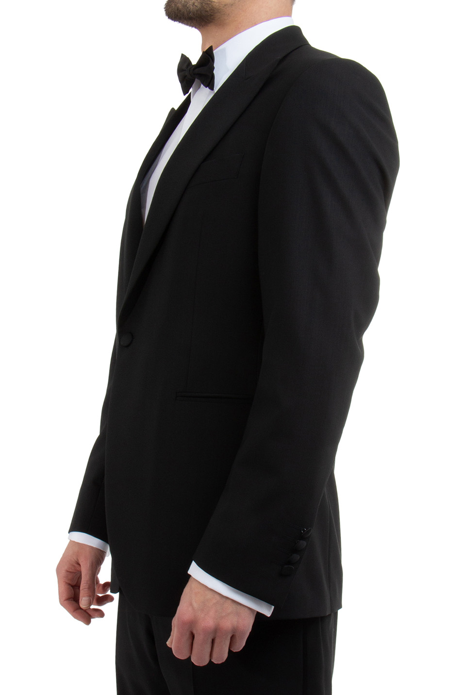 DRESSLER Shaped Fit Virgin Wool Tuxedo Jacket