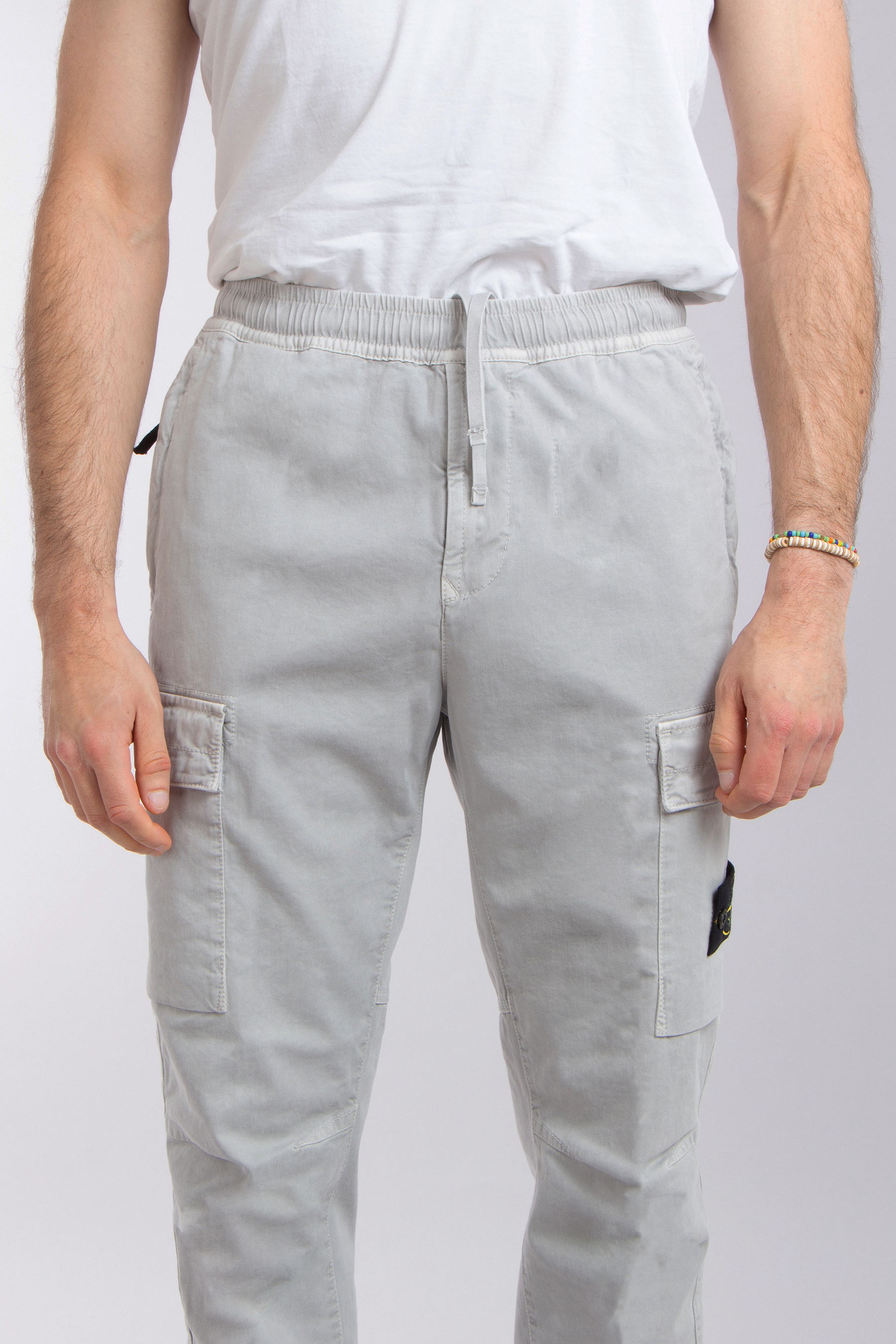 STONE ISLAND 'OLD' Effect Broken Cotton Twill Cargo Pants