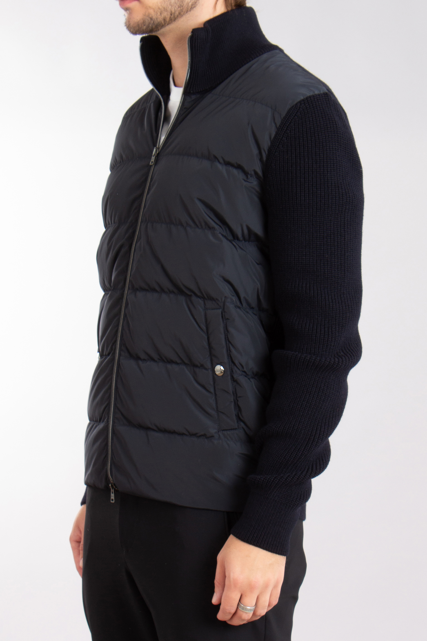 HERNO Down Padded Wool Knit Jacket