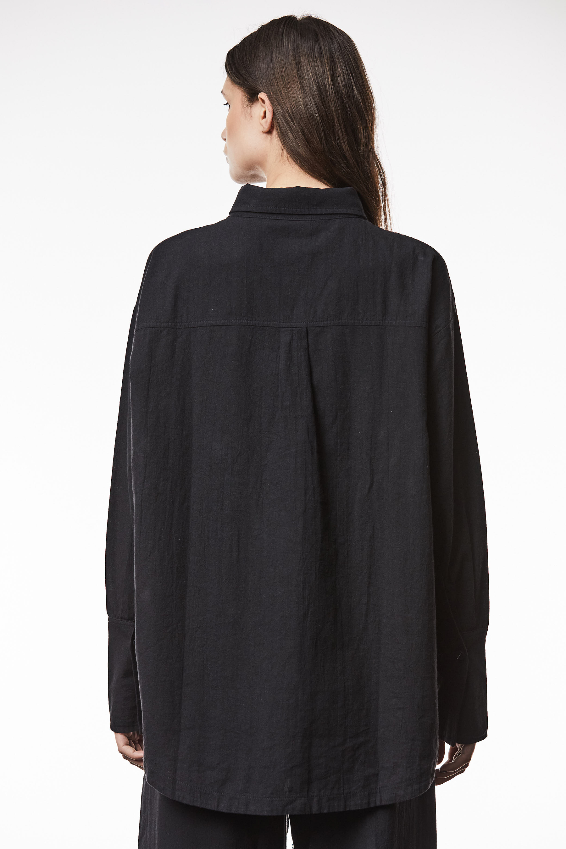 THOM KROM Oversized Linen-Cotton Blend Long Blouse