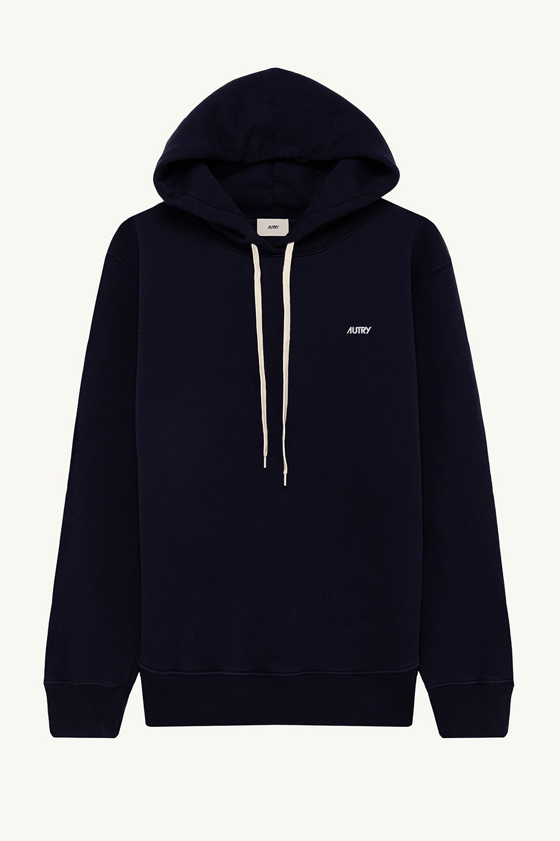 AUTRY Regular Fit Embroidered Cotton Fleece Hoodie