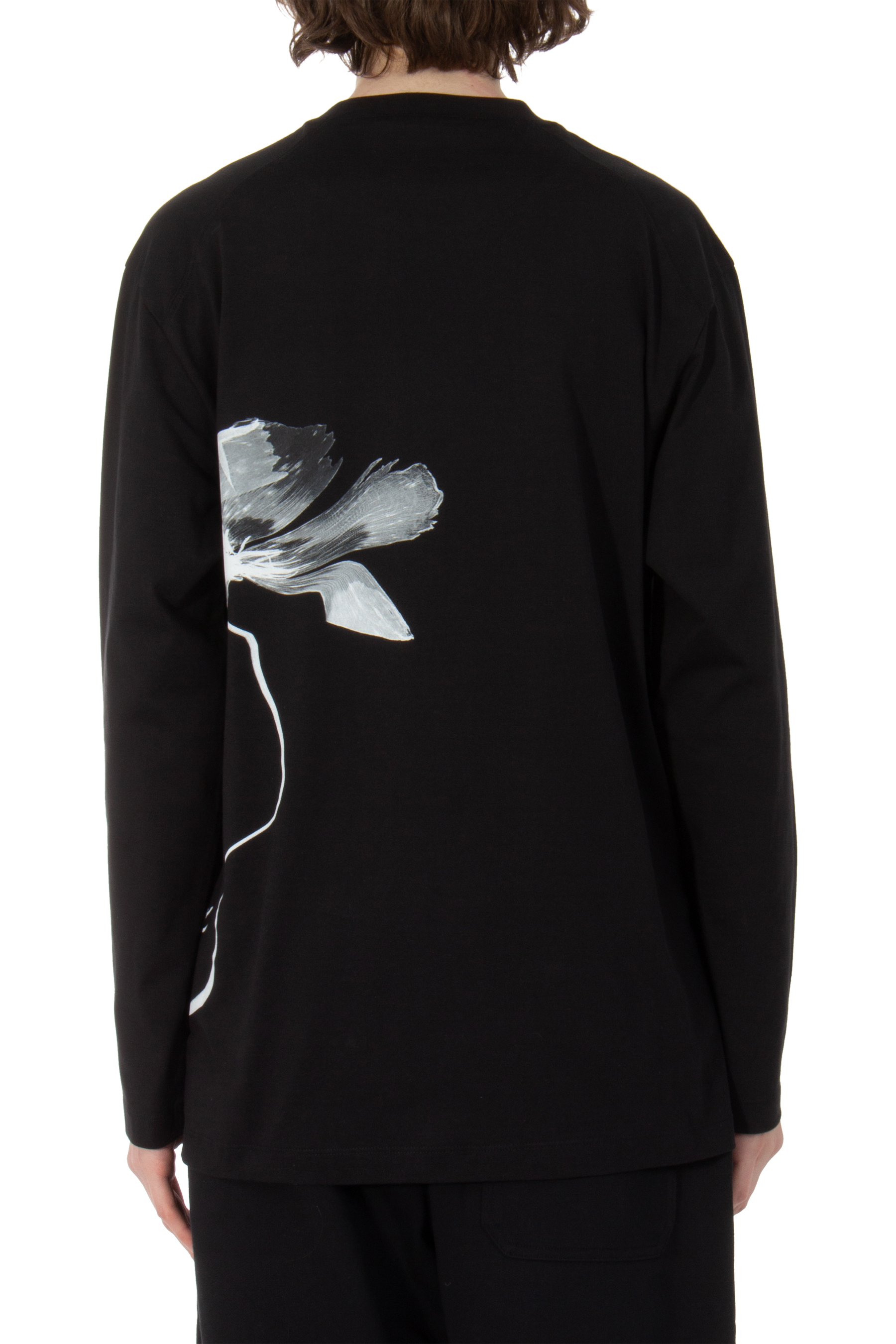 Y-3 Graphic Cotton Long Sleeve T-Shirt