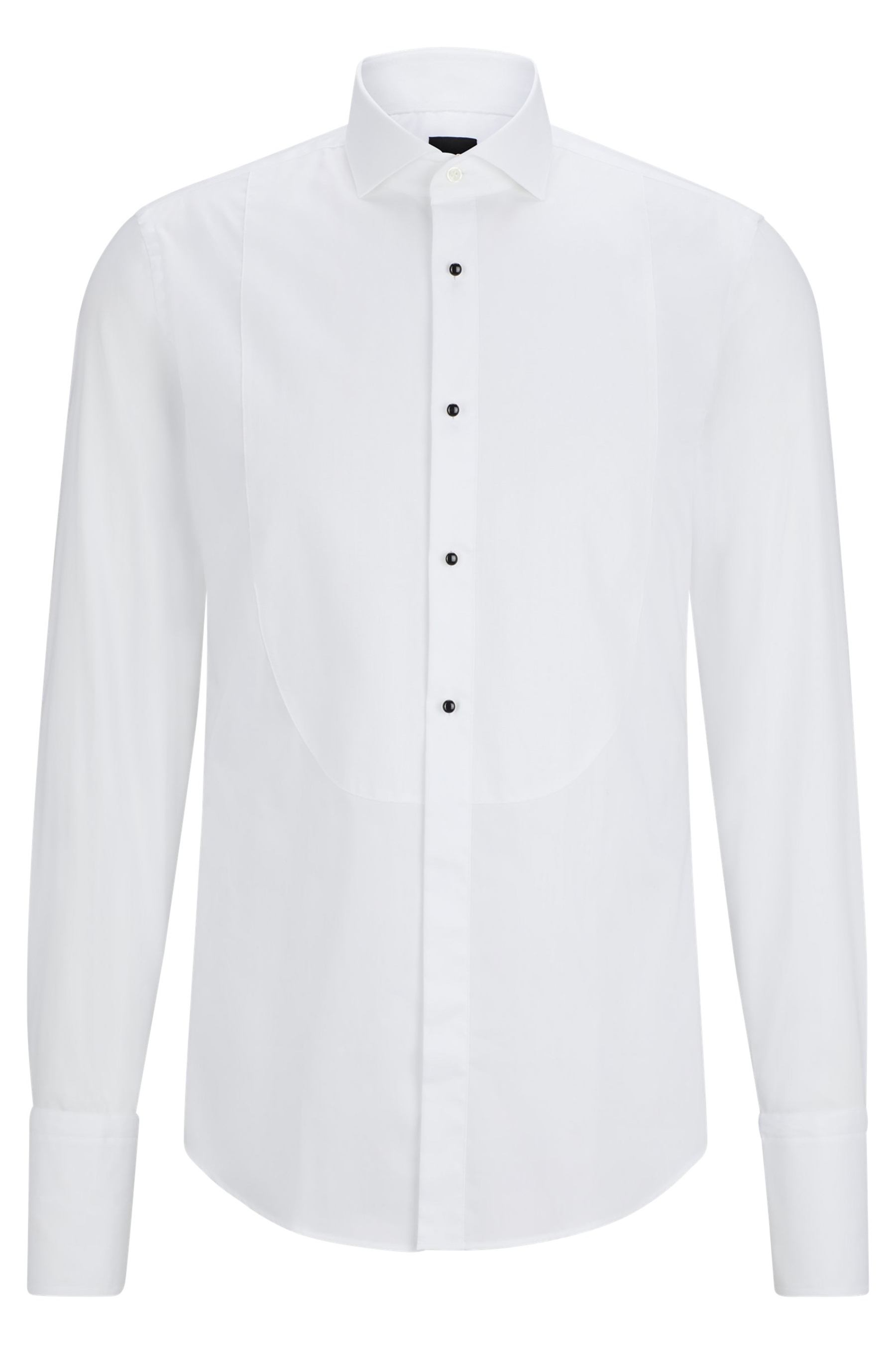 BOSS Slim Fit Cotton Poplin Tuxedo Shirt Hank