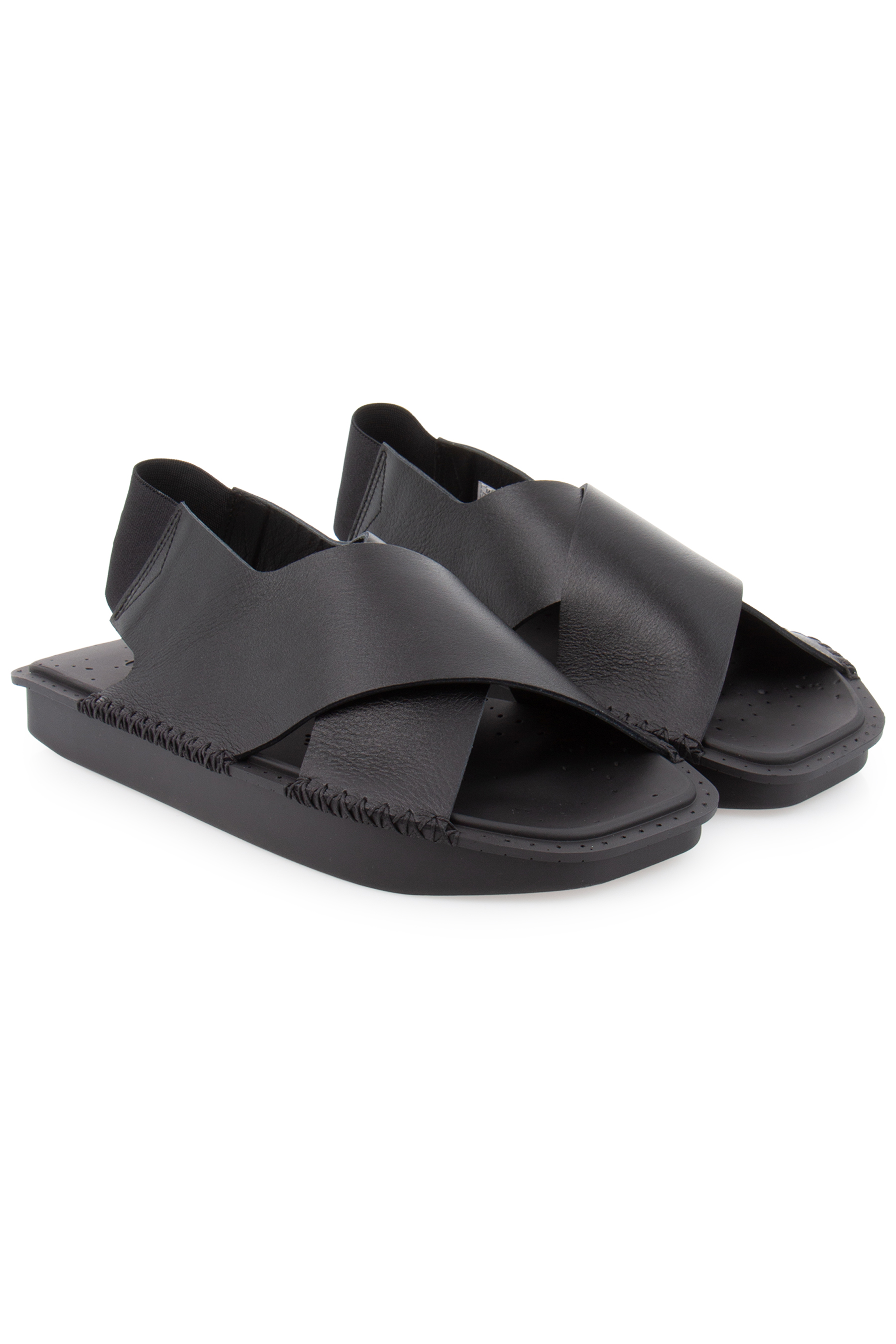 Black leather sandals womens online