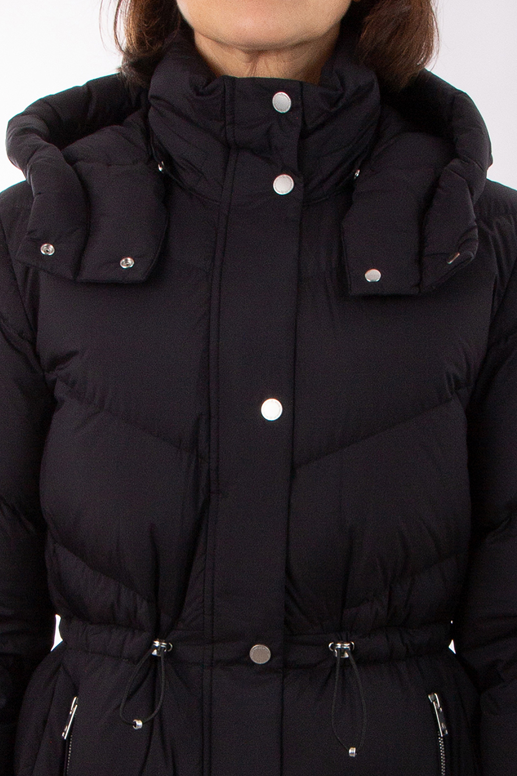 MOOSE KNUCKLES Hooded Nylon Belle Cote Long Puffer Coat