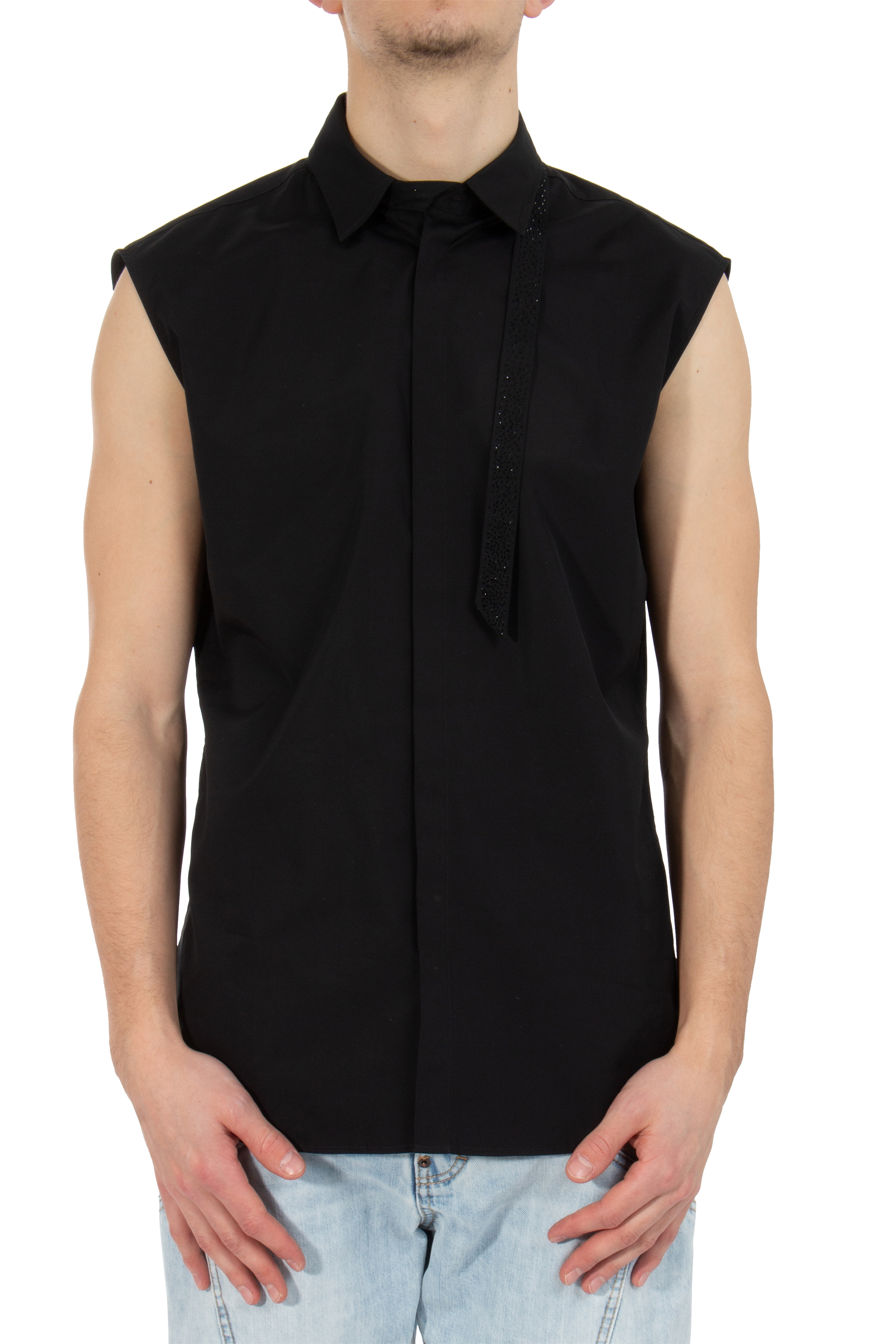 DSQUARED2 Cotton Poplin Sleeveless Shirt Comet