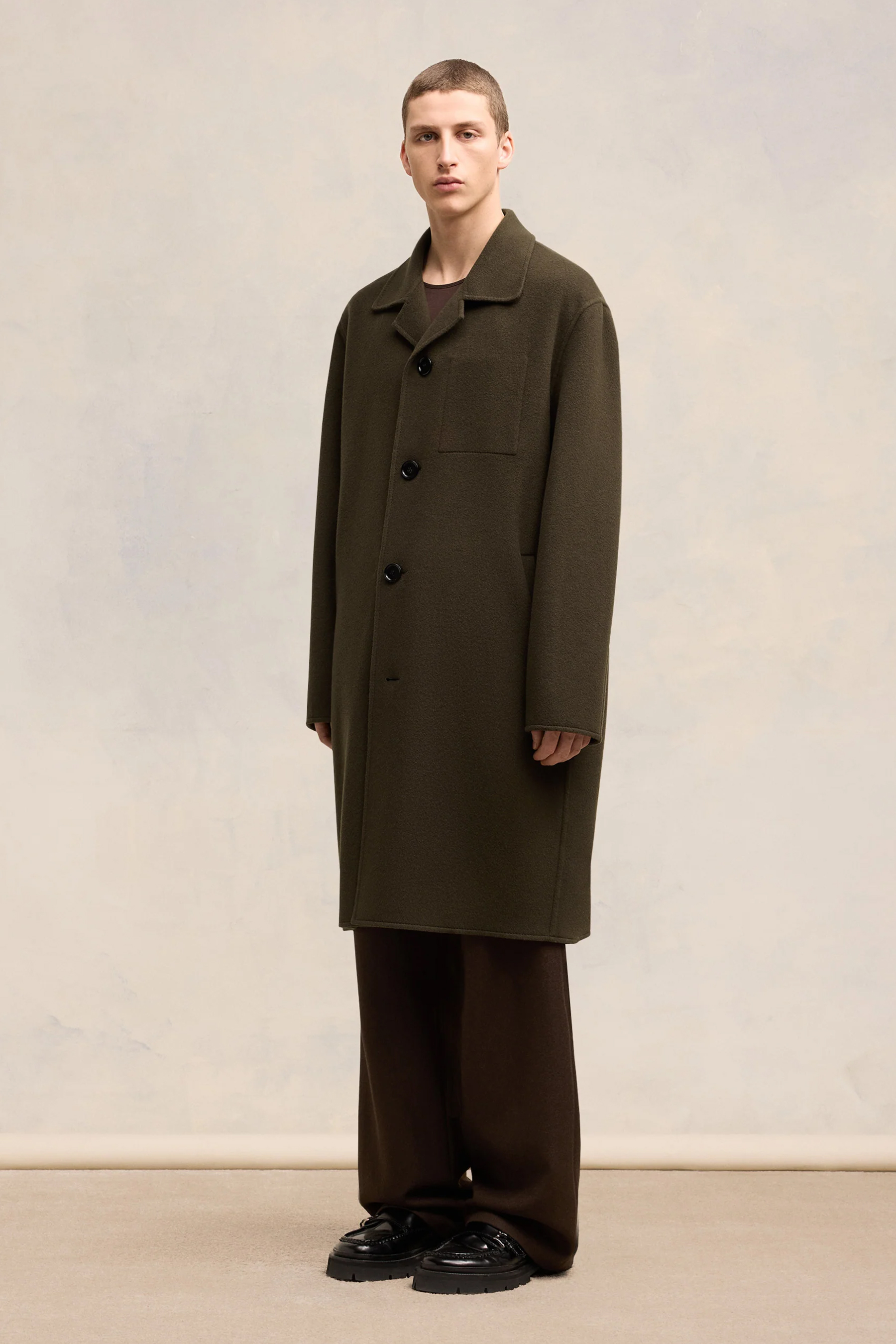 AMI PARIS Double-Face Wool-Cashmere Car Coat