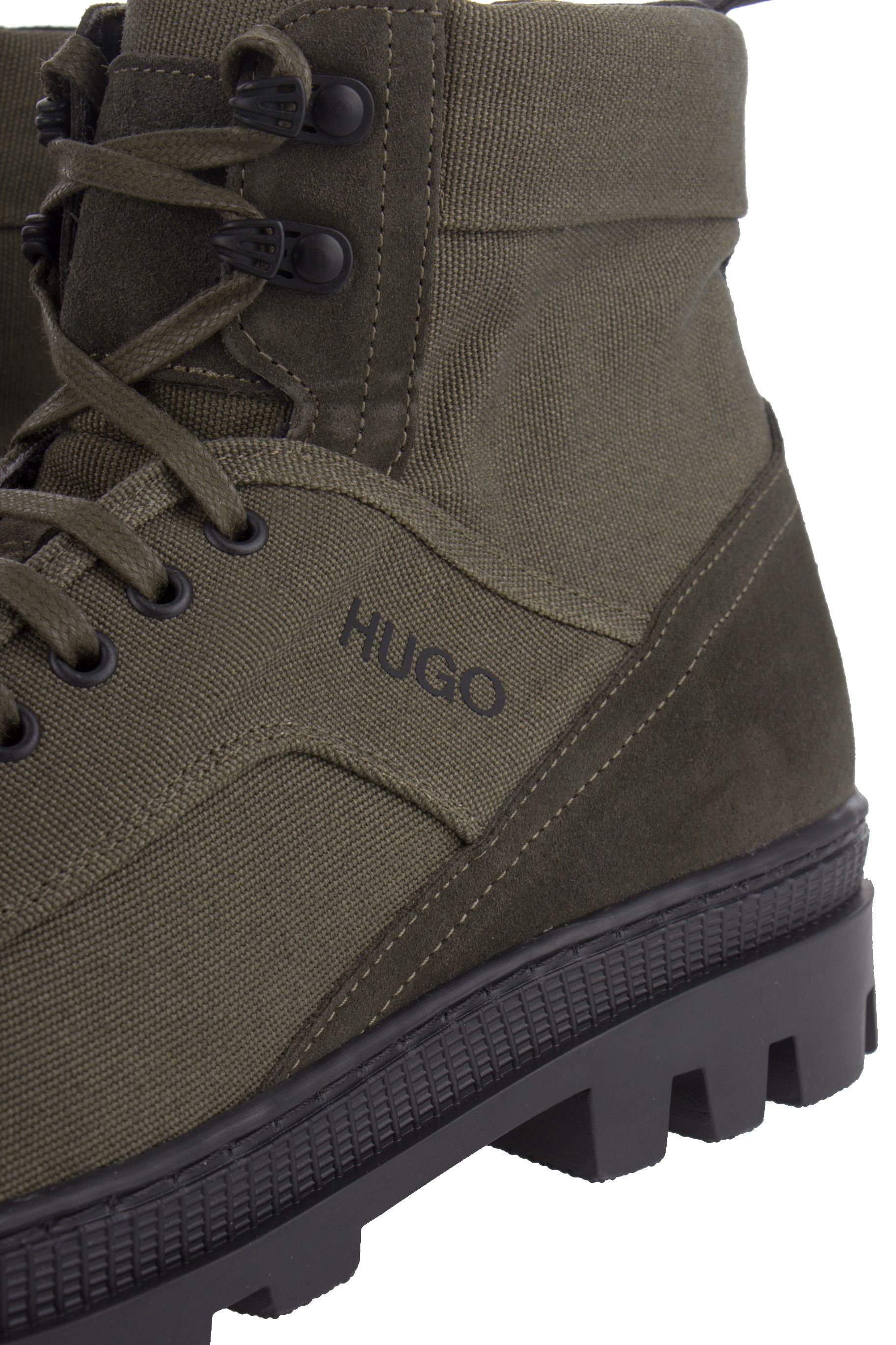 HUGO Canvas Lace-Up Boots Bustler