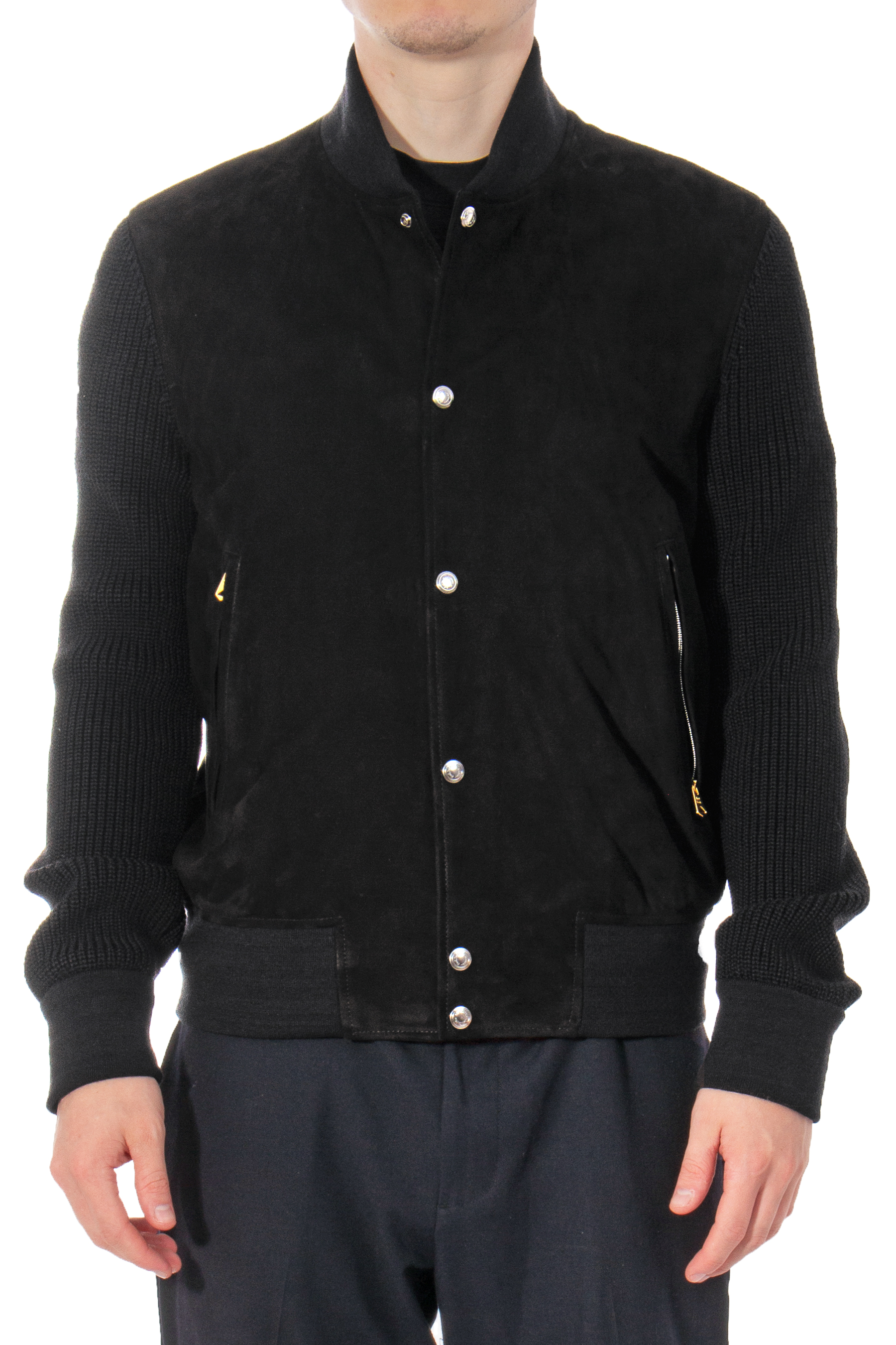 PAUL SMITH Suede & Knit Bomber Jacket