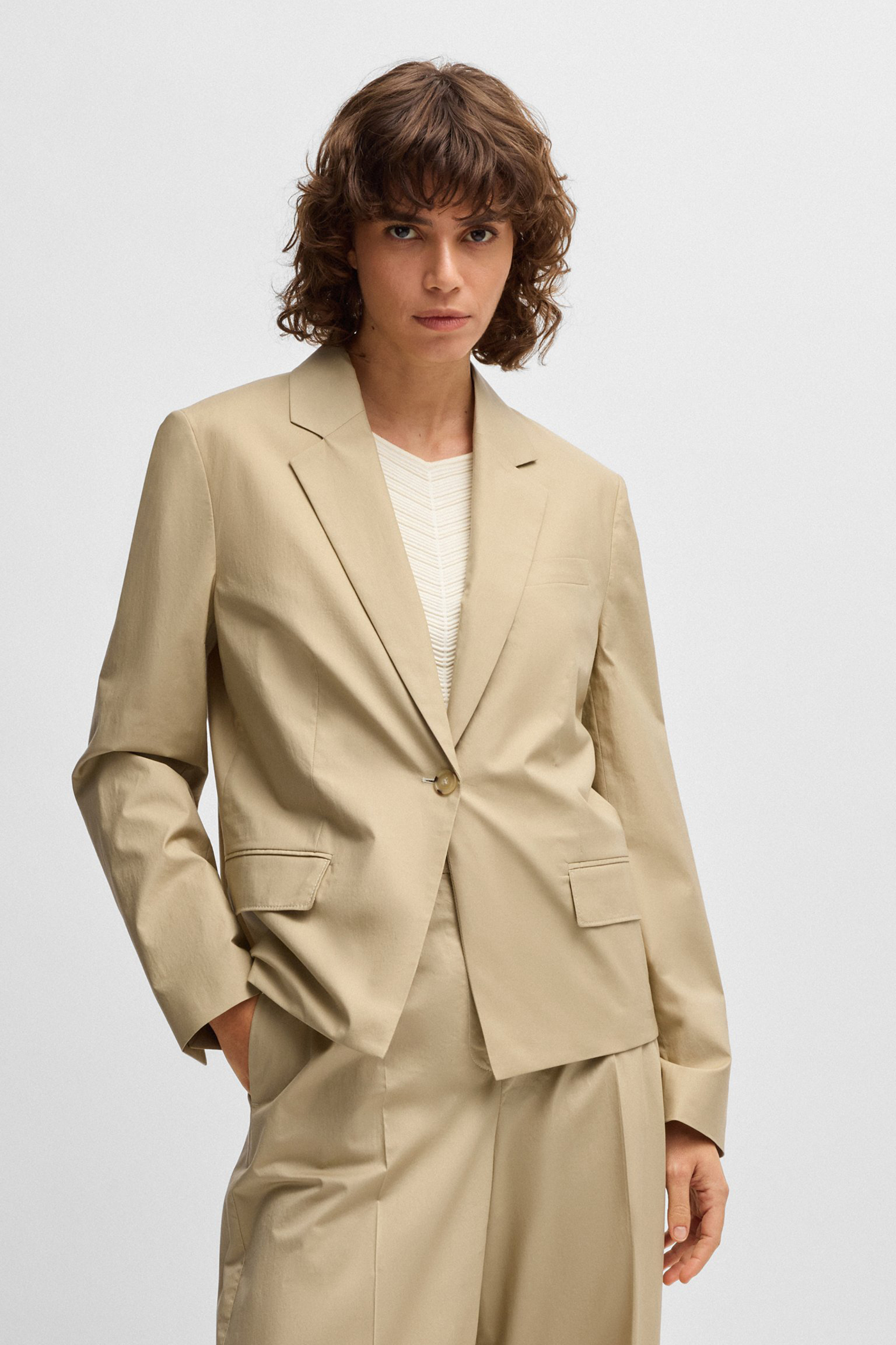 BOSS Regular Fit Stretch Cotton Blazer Jupan