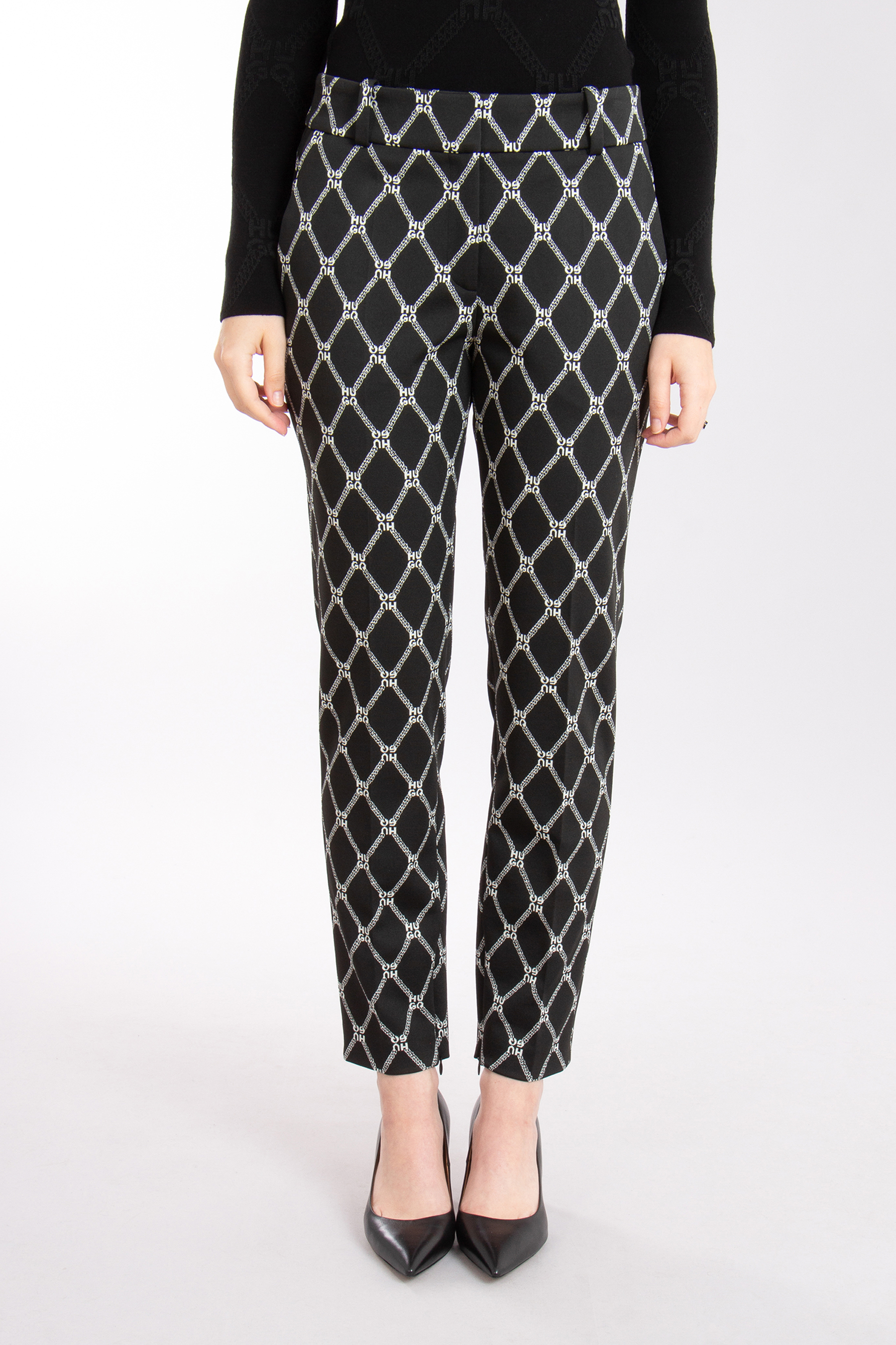 HUGO Patterned Woven Stretch Pants Hedima