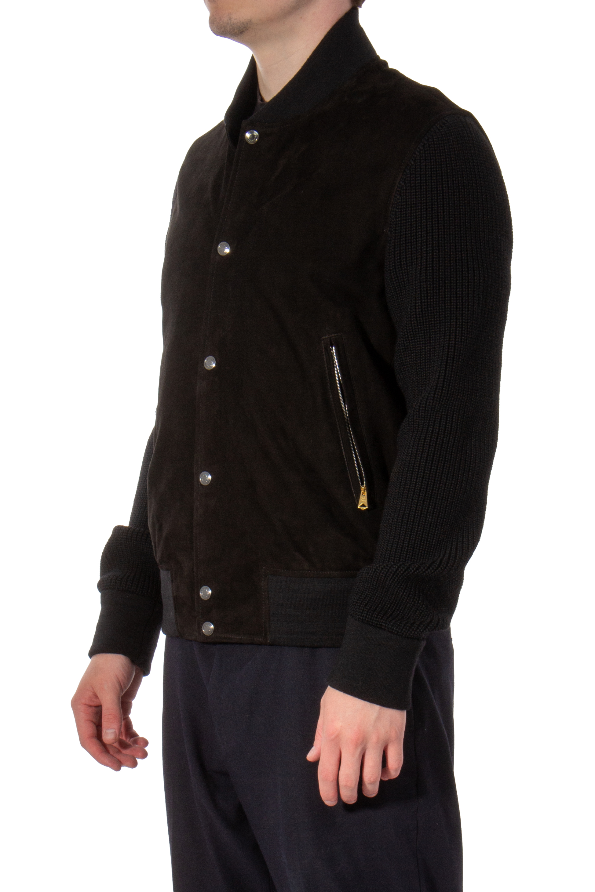 PAUL SMITH Suede & Knit Bomber Jacket