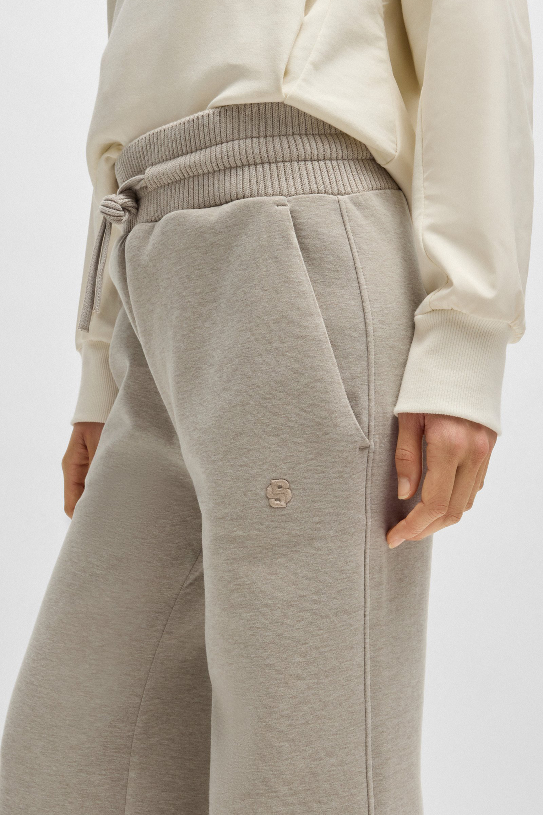 BOSS Relaxed Fit Cotton Blend Jersey Sweatpants Eburra