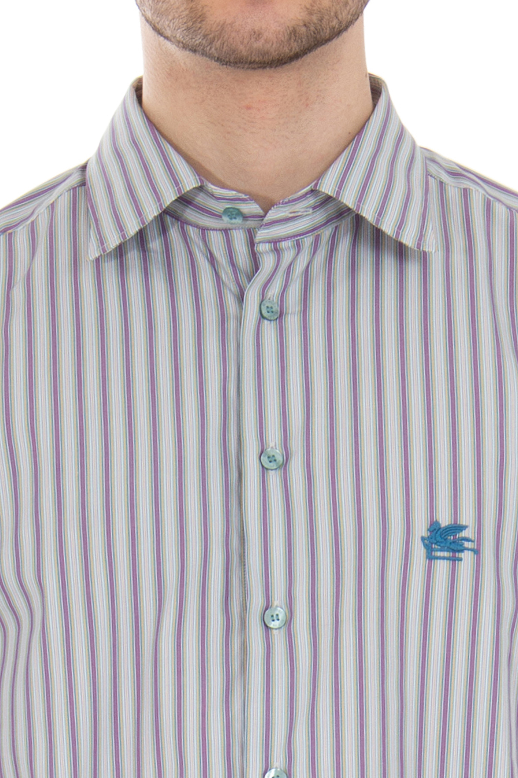 ETRO Embroiderd Striped Cotton Shirt