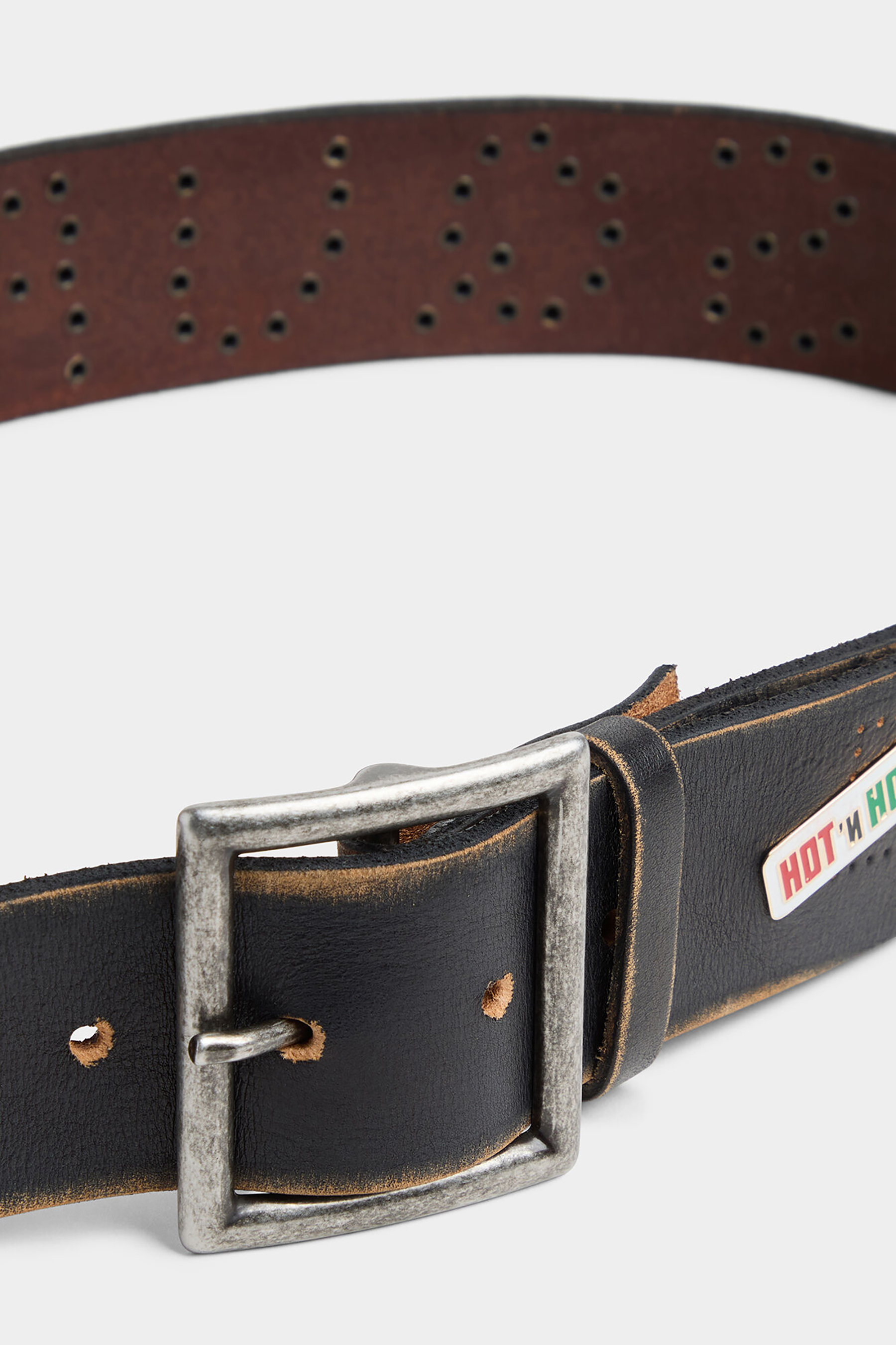 DSQUARED2 Vintage Buckle Leather Belt