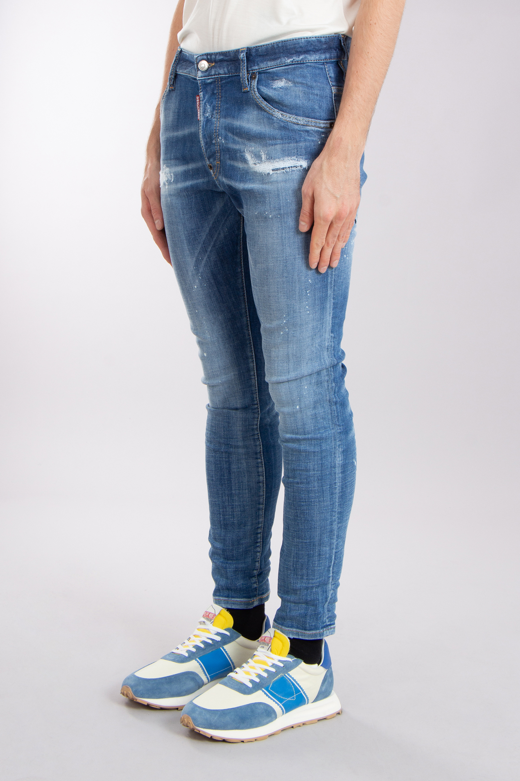 DSQUARED2 Cotton Stretch Denim Skater Jeans