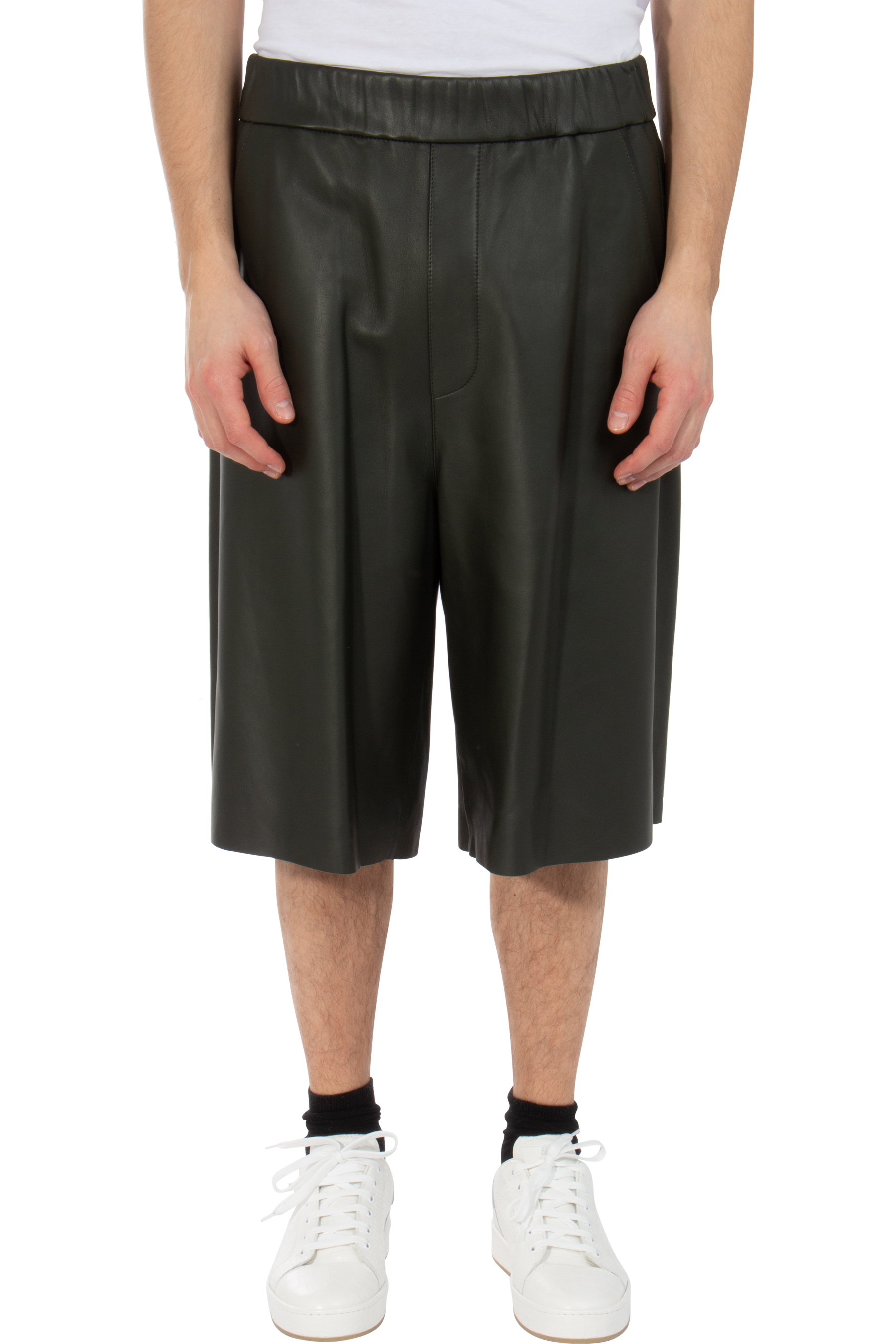 AMI PARIS Lamb Leather Shorts 