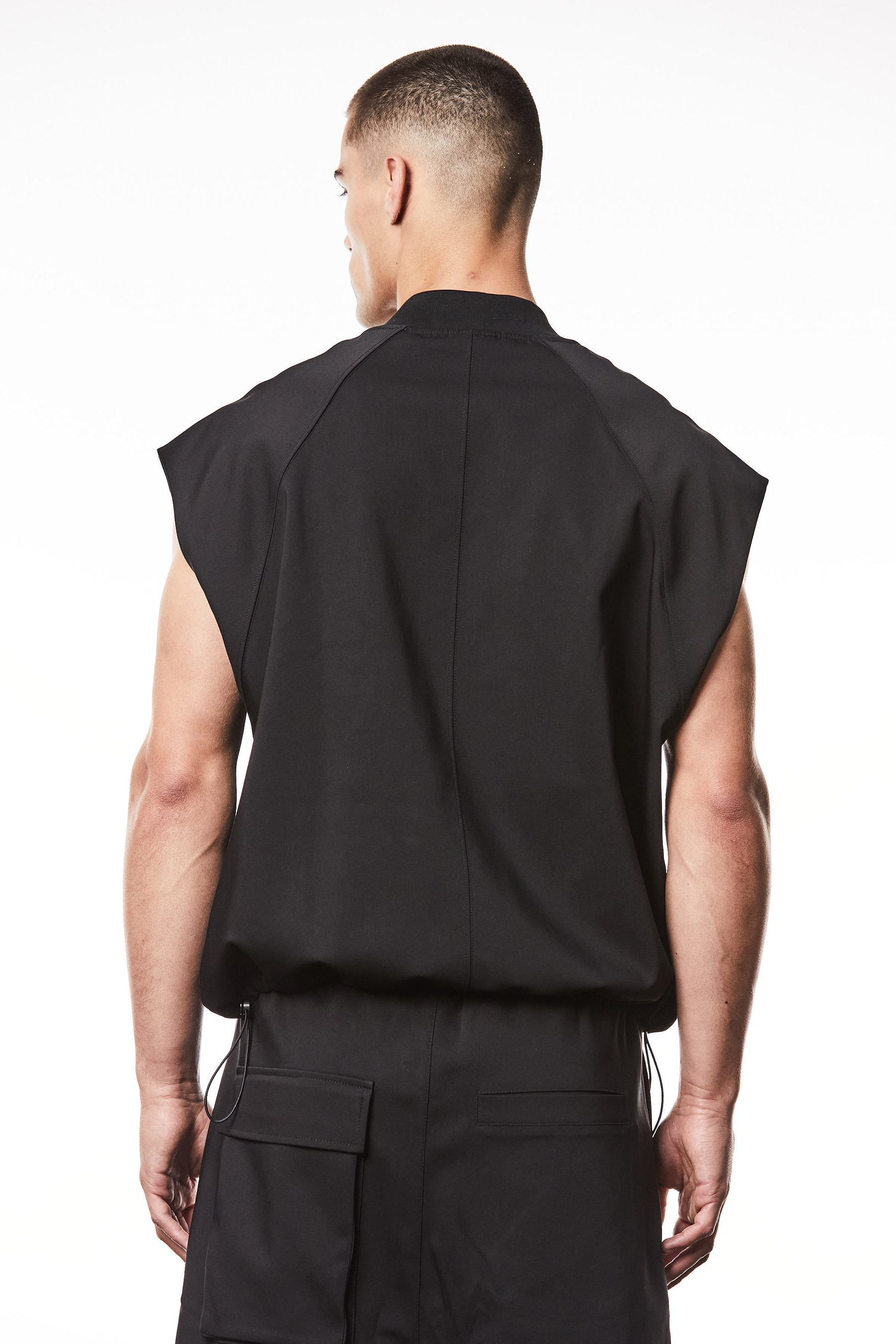 THOM KROM Relaxed Fit Cotton-Nylon Stretch Bomber Vest