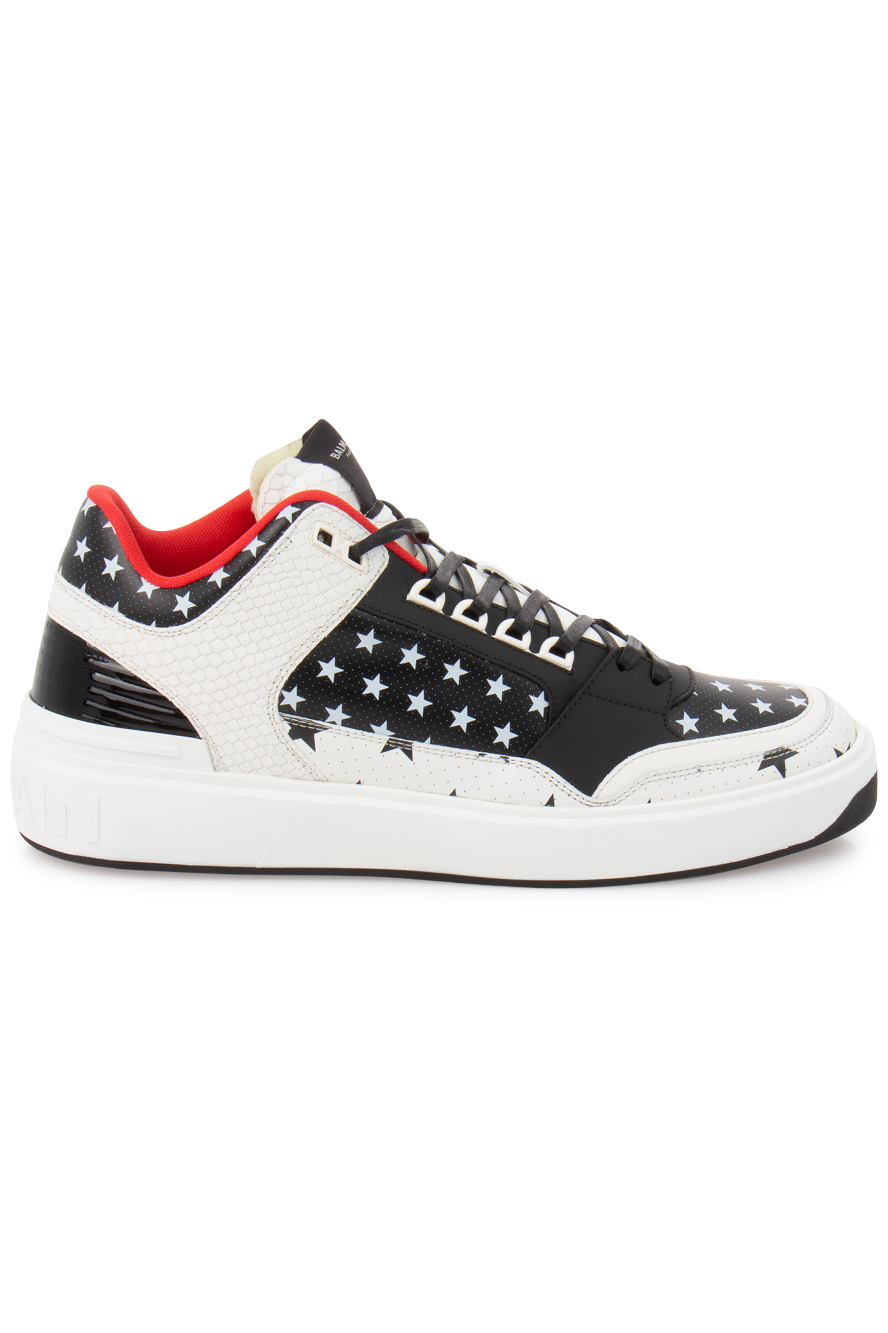 BALMAIN Star Print Mid-Top Leather Sneakers B-Court