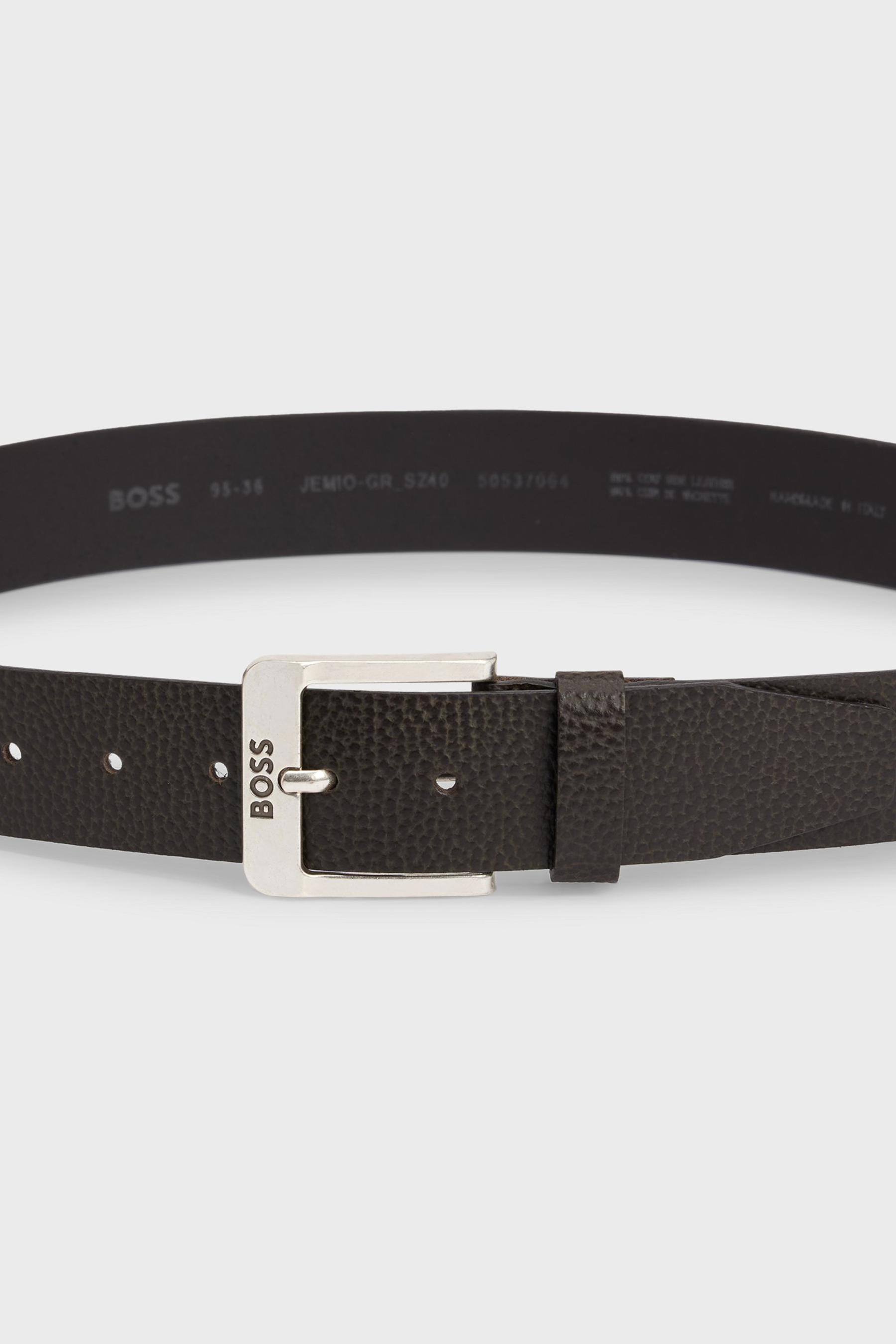 BOSS Grained Italian Leather Belt Jemio