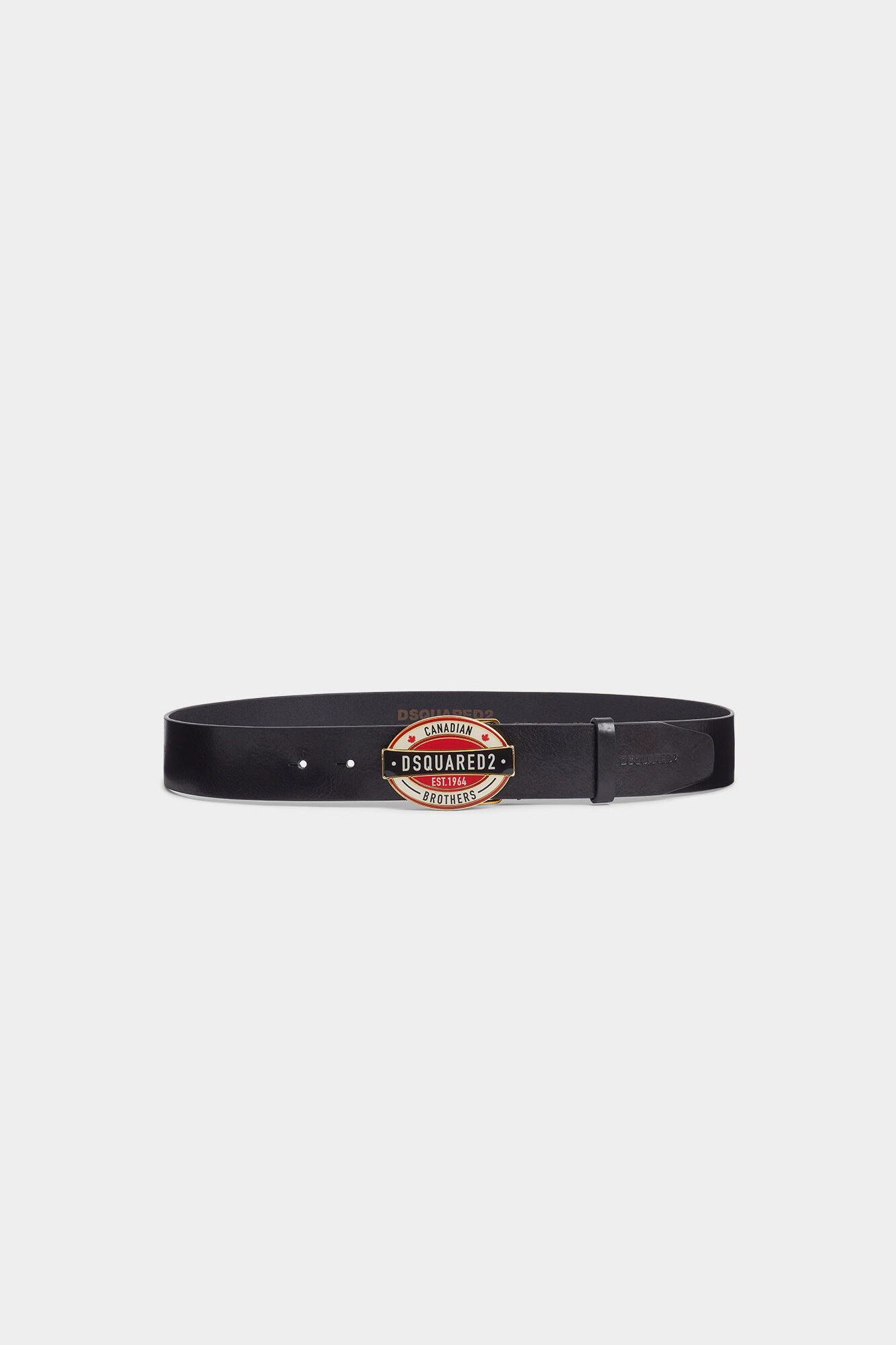 DSQUARED2 Canadian Brothers Plaque Leather Belt