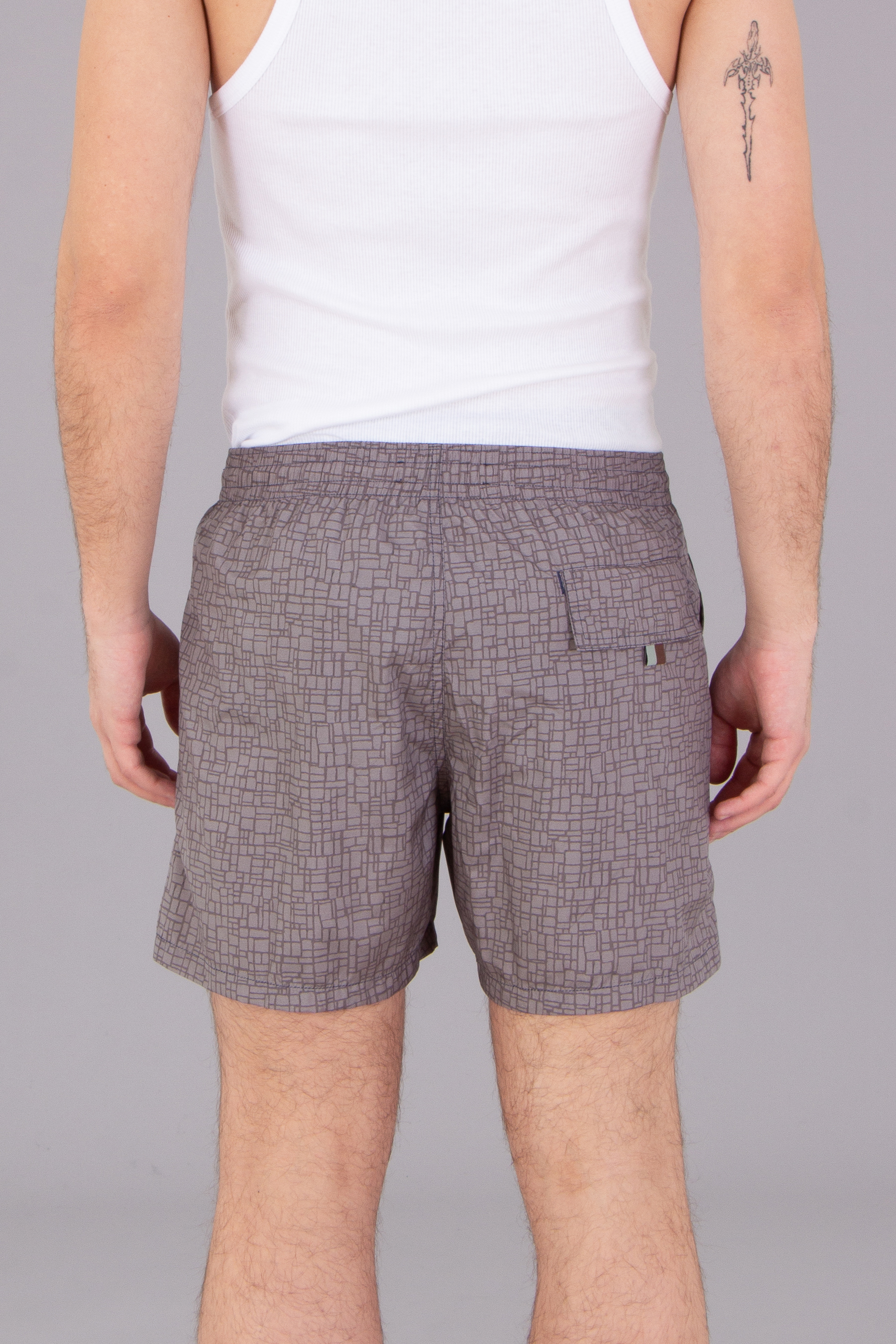 CANALI Patterned Technical Fabric Swim Shorts