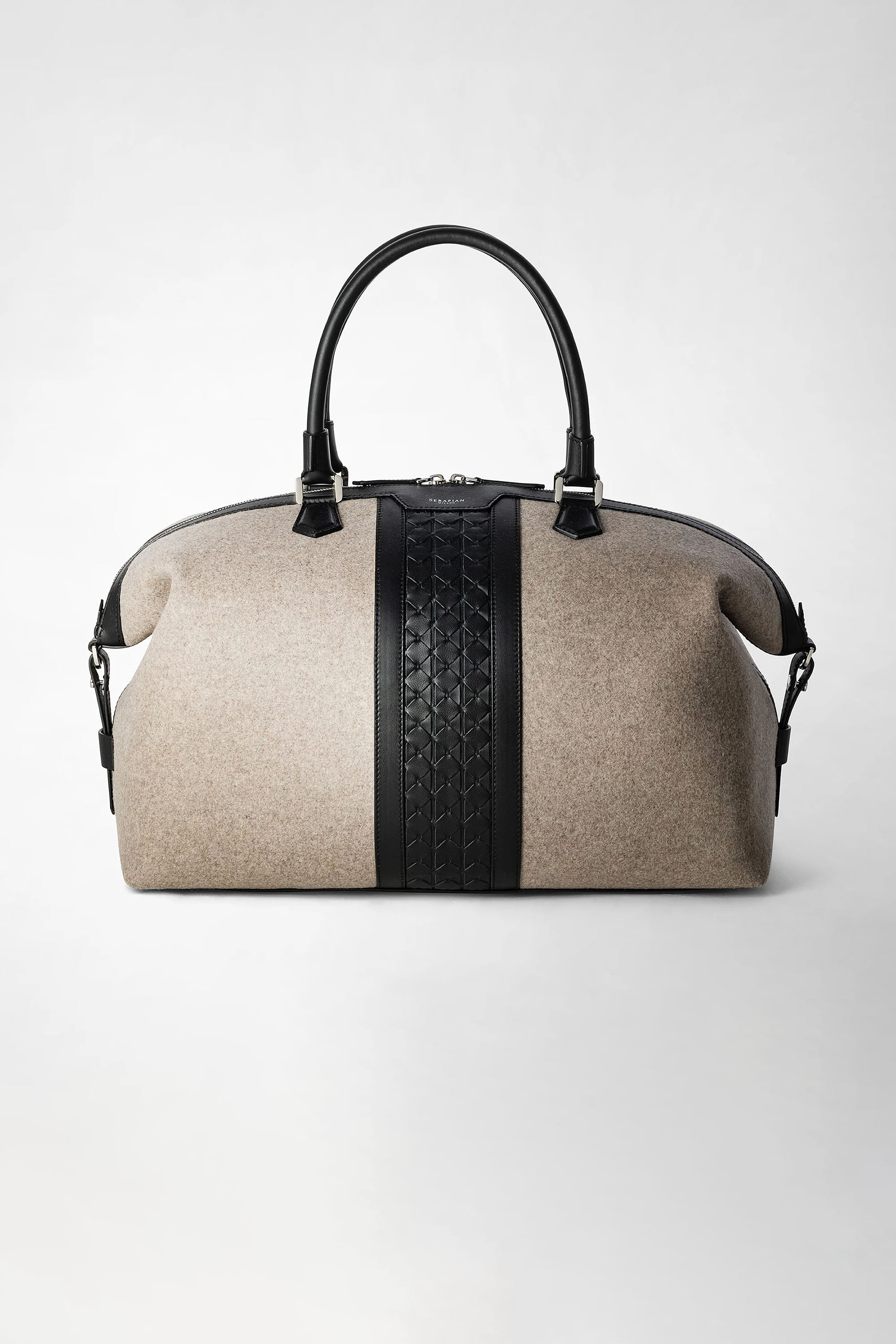 SERAPIAN Wool & Mosaico Leather Travel Bag