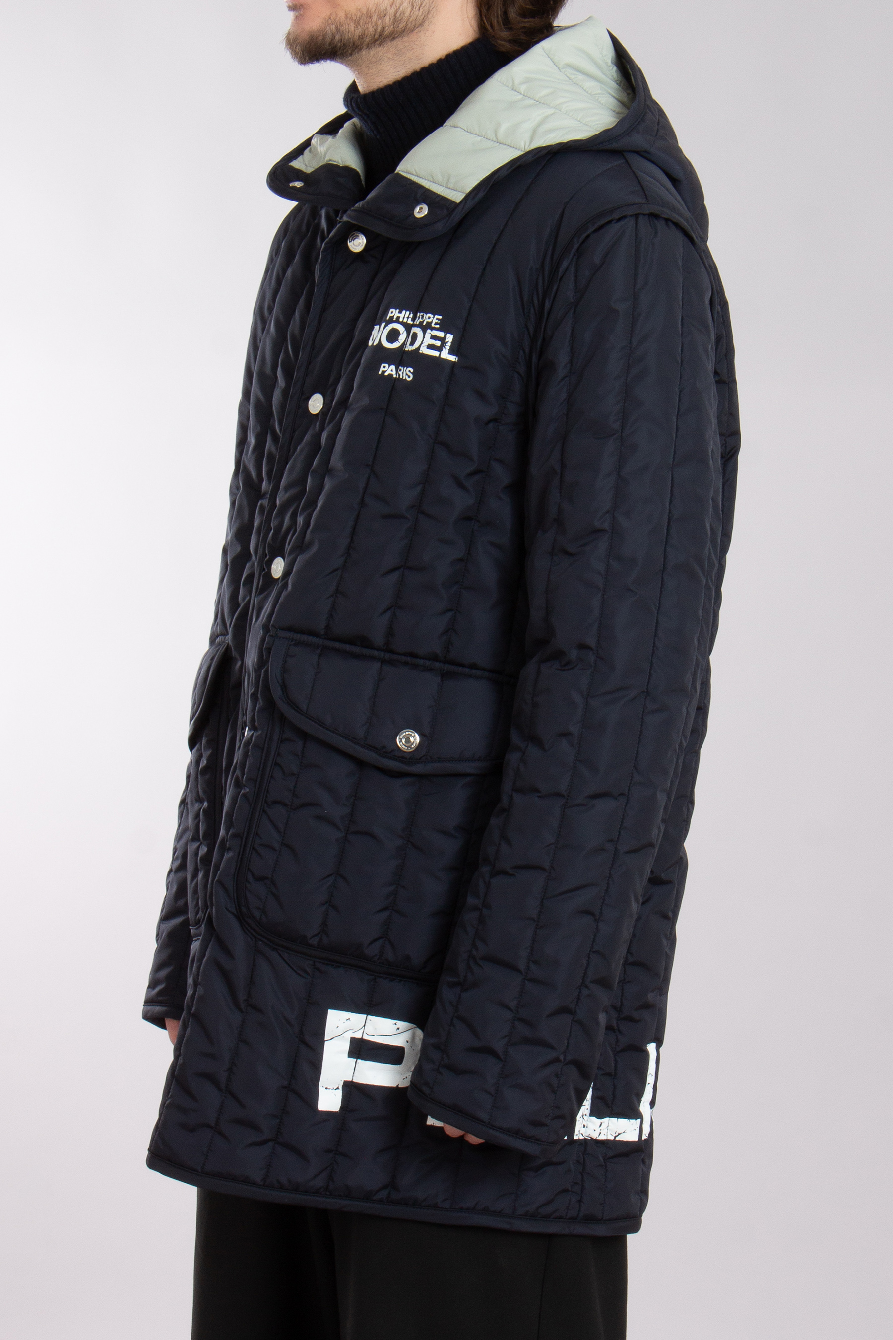 PHILIPPE MODEL Hooded Printed Nylon Parka