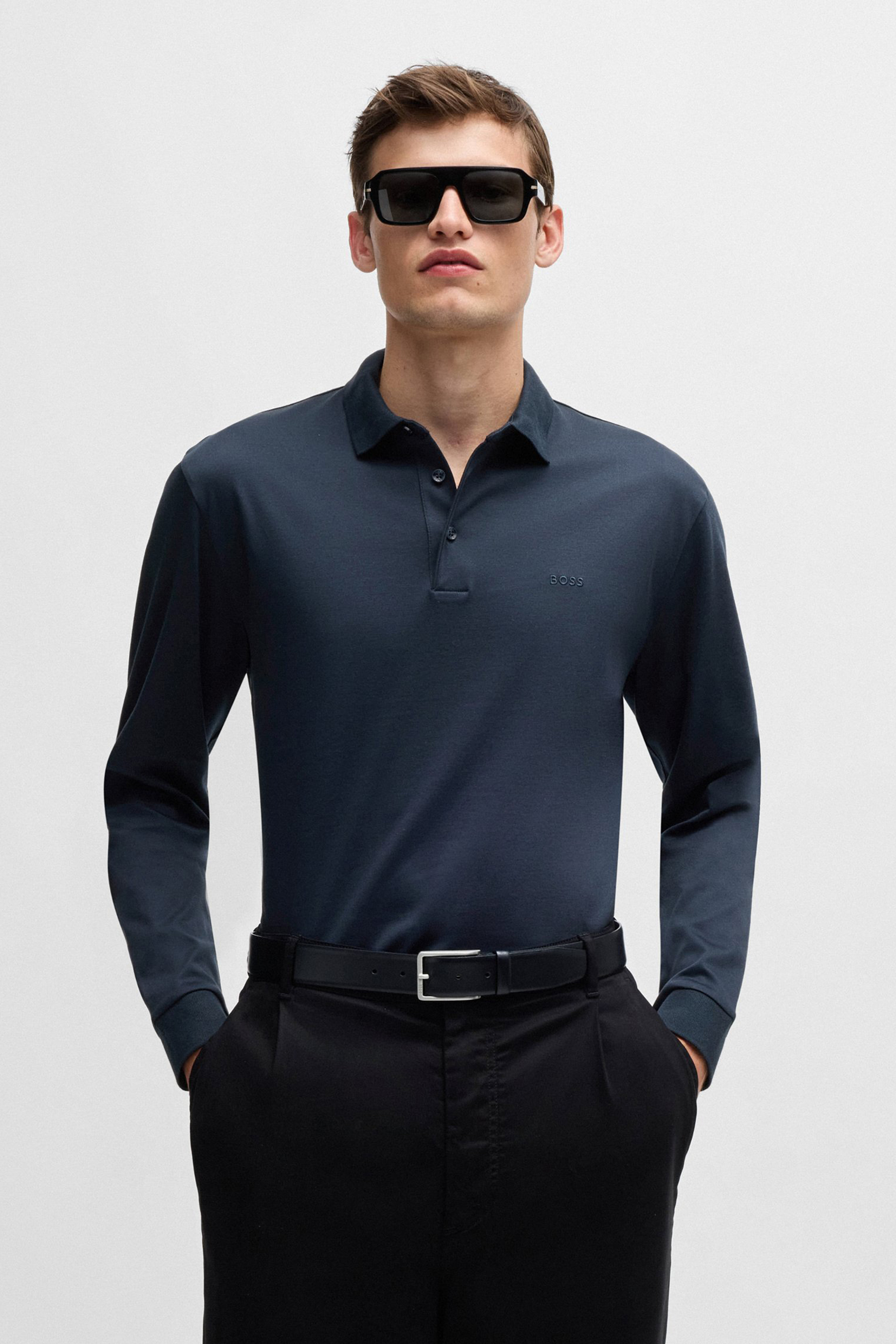 BOSS Embroidered Interlock-Cotton Polo Shirt Pado