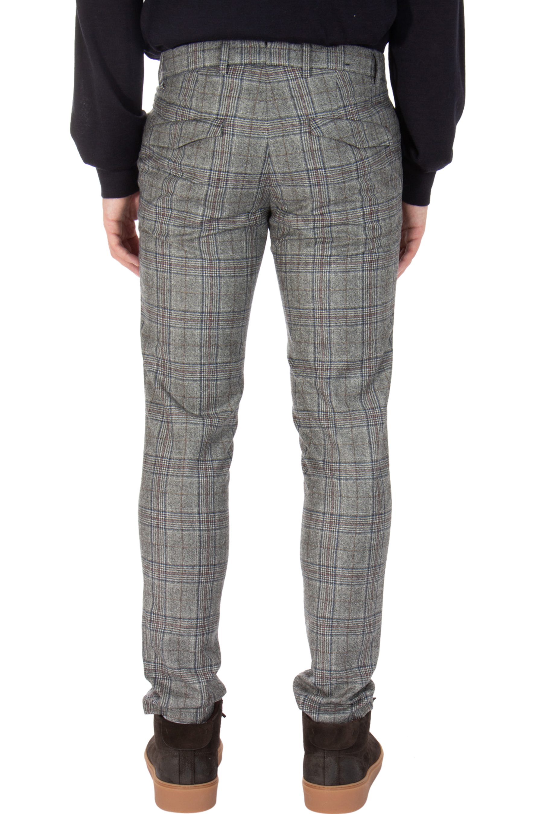 HILTL Checked Virgin Wool Flannel Pants Terzo